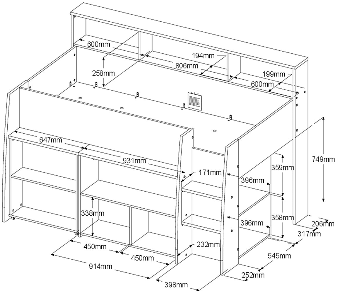 Parisot Jugendzimmer-Set »Parisot Lucas 11«, (2 tlg.), Schreibtisch ausziehbar, Kleiderschrank offen, Ablagen und Regale