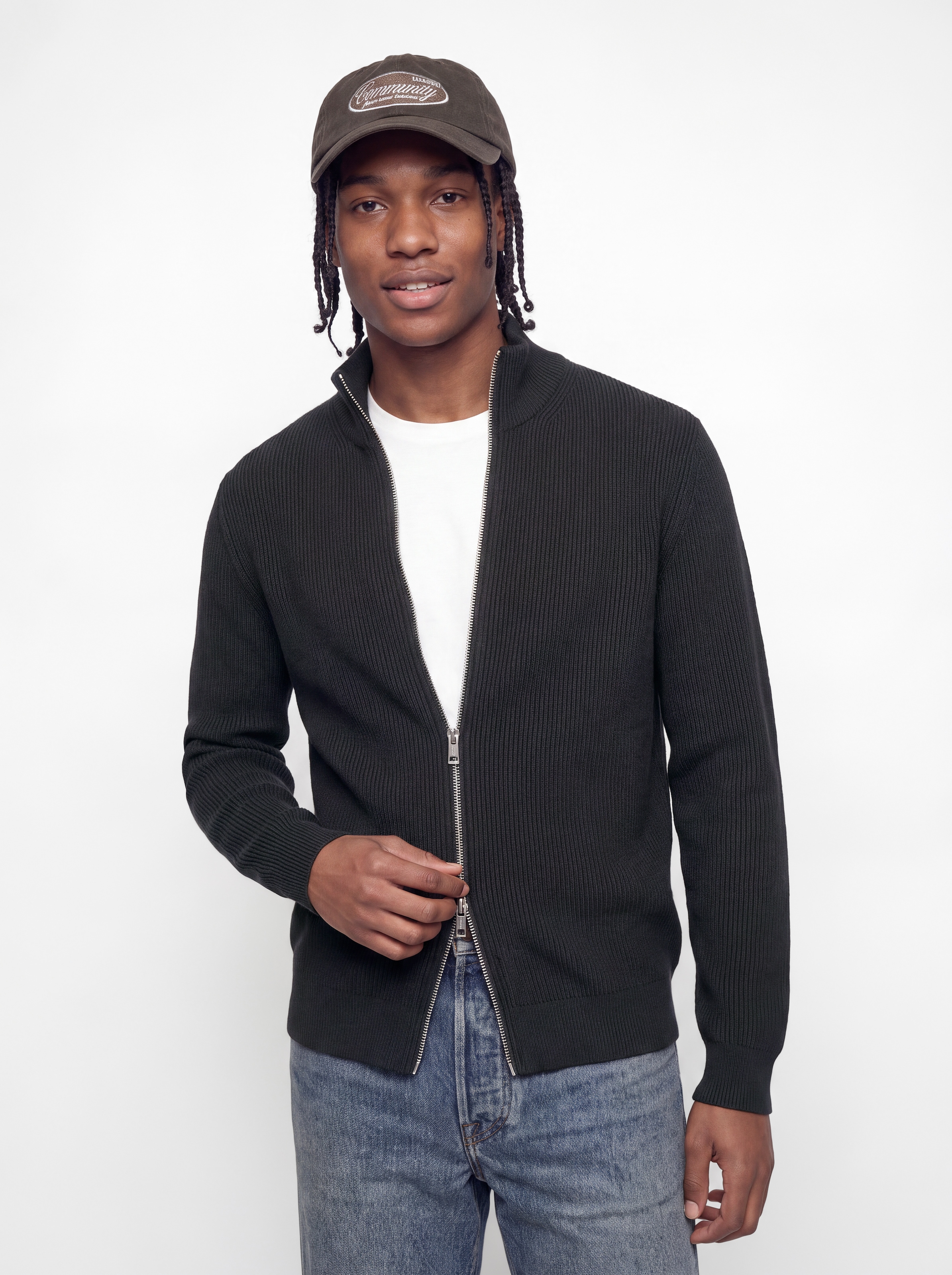 Jack & Jones Strickjacke »JJEPERFECT RIB KNIT FULL ZIP CARDIGAN SN« Baumwollmischung, mit Reissverschluss