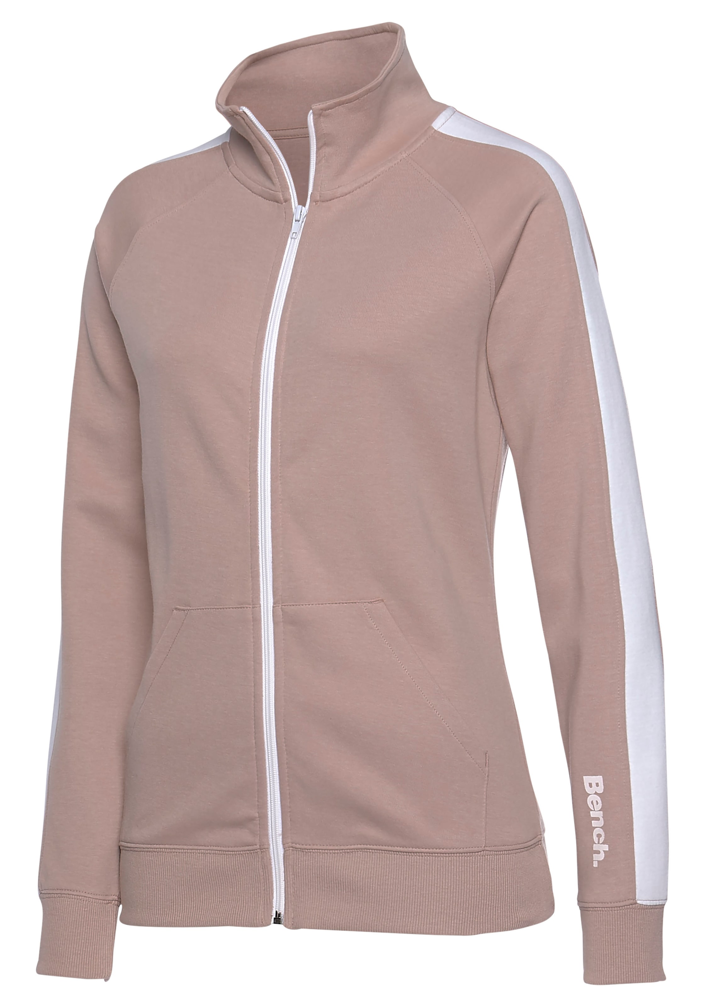 Bench. Loungewear Sweatjacke »-Loungejacke«, mit Seitenstreifen und Stehkragen, Loungewear, Loungeanzug