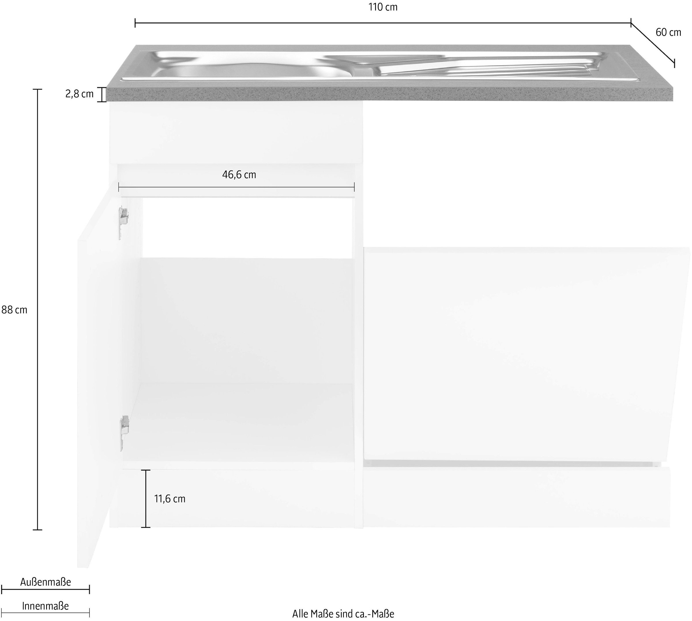 OPTIFIT Spülenschrank »Roth«, Breite 110 cm