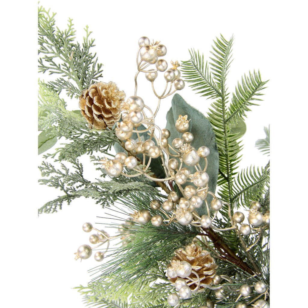 I.GE.A. Winterliche Kunstpflanze »Weihnachtsgesteck im Topf aus Jute, Weihnachtsdeko«