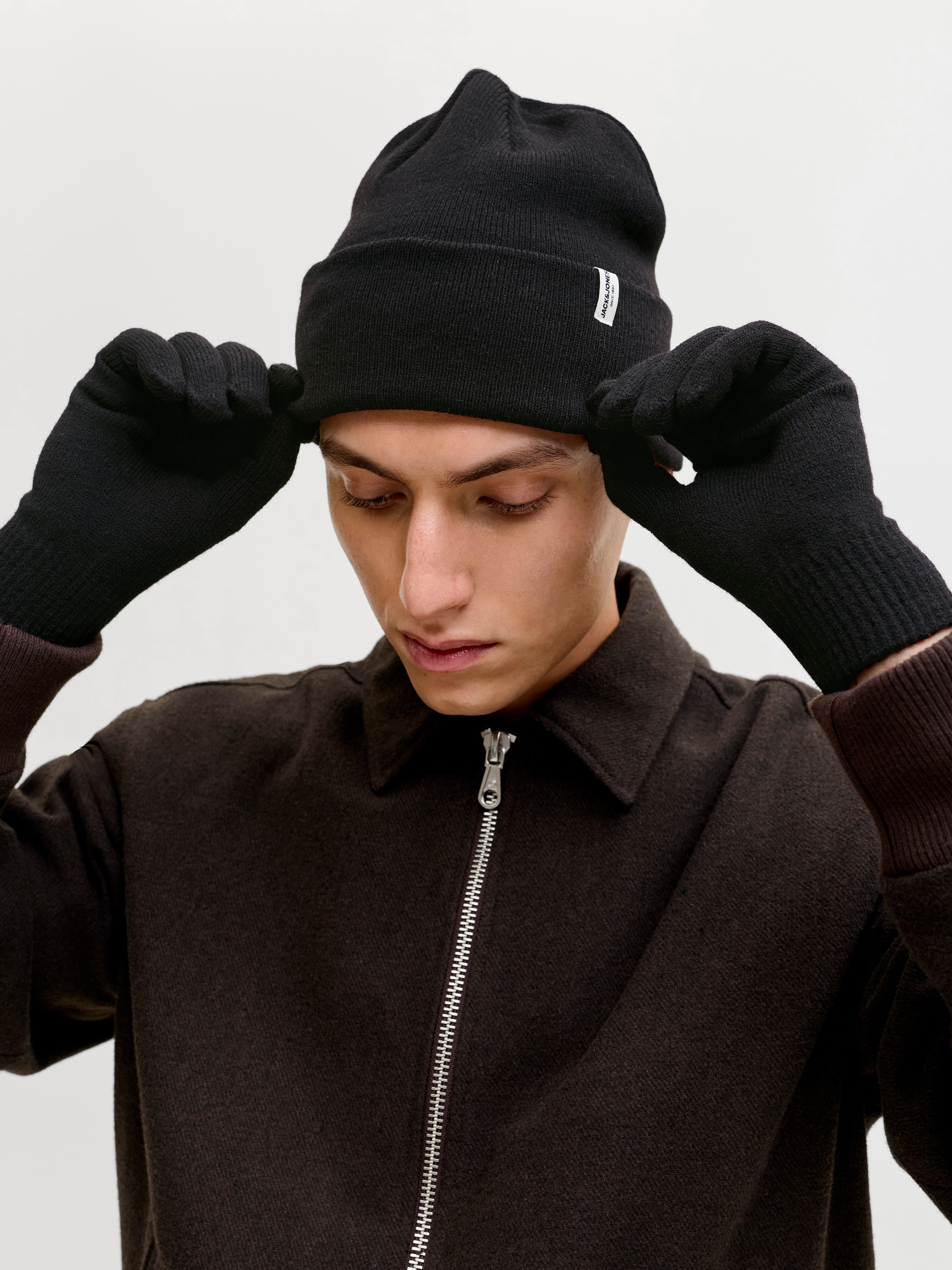Jack & Jones Beanie »JACCOOPER BEANIE AND GLOVES GIFTBOX« Kunstfaser, Einheitsgrösse