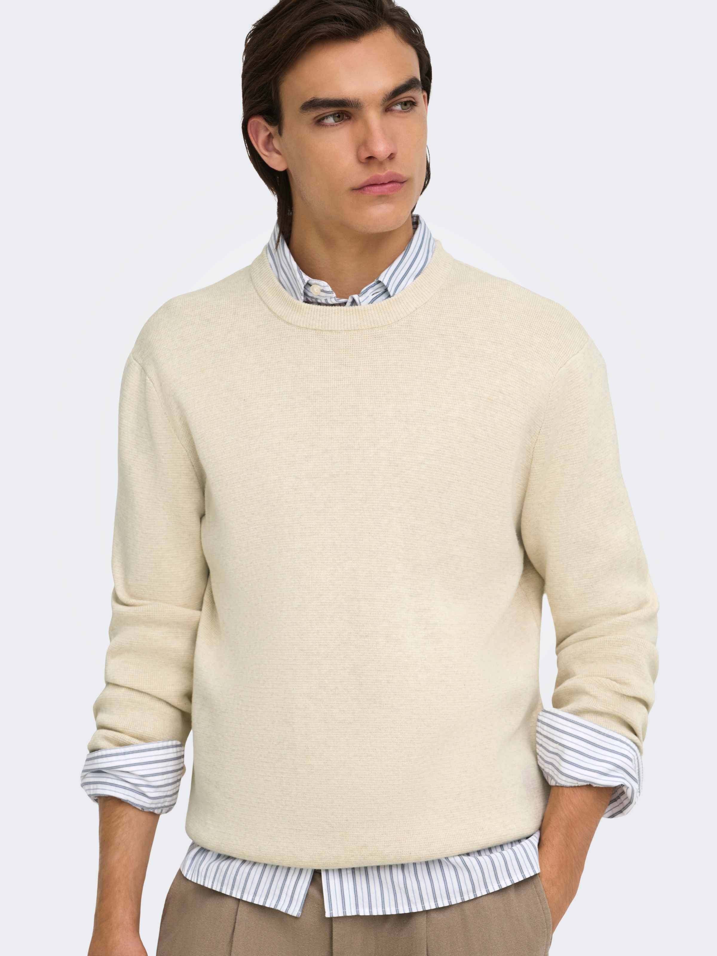 ONLY & SONS Strickpullover »ONSTING RLX CREW NECK KNIT NOOS« Baumwolle, relaxed fit
