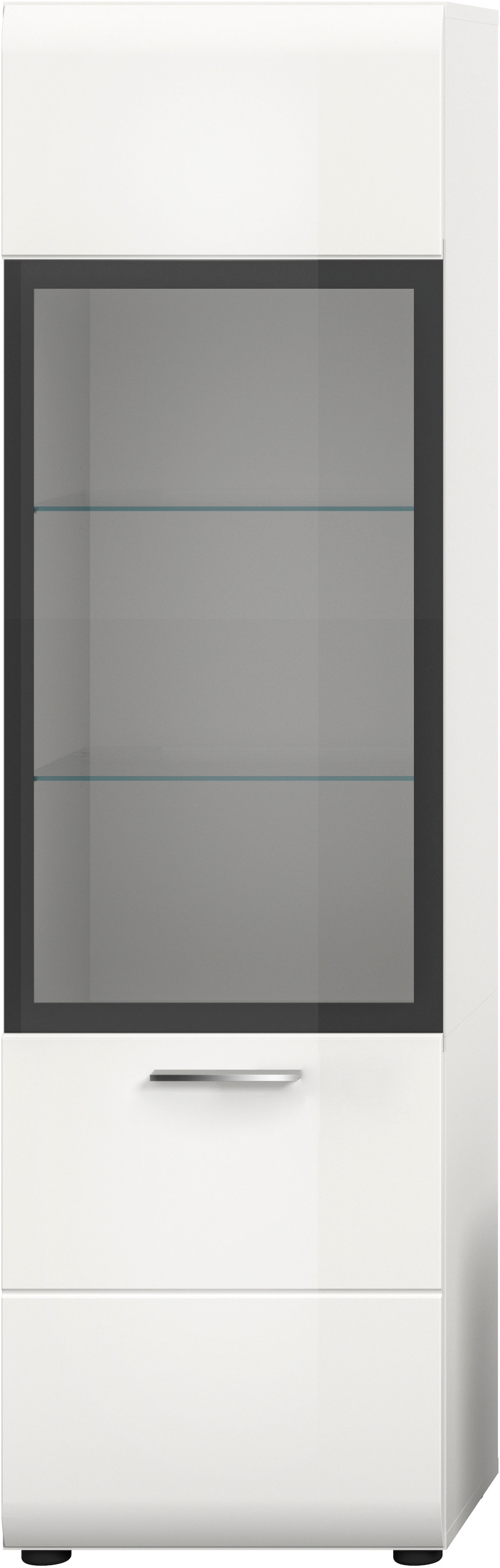 INOSIGN Vitrine »FLORENZ, Höhe: 160 cm, hochwertige MDF-Front, Glastür, Glasböden« 1 Stk. tlg. Vitrine, Vitrine weiss, Vitrinenschrank, Wohnzimmervitrine, Wohnzimmer