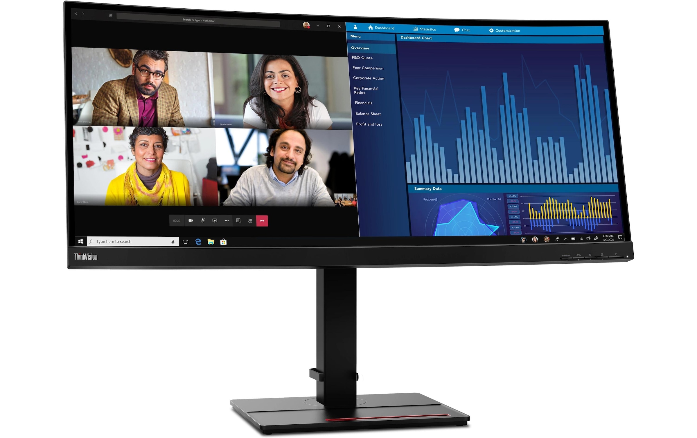 Lenovo LCD-Monitor »ThinkVision P34w-20«, 86,02 cm/34,14 Zoll, 3440 x 1440 px, UWQHD, 60 Hz