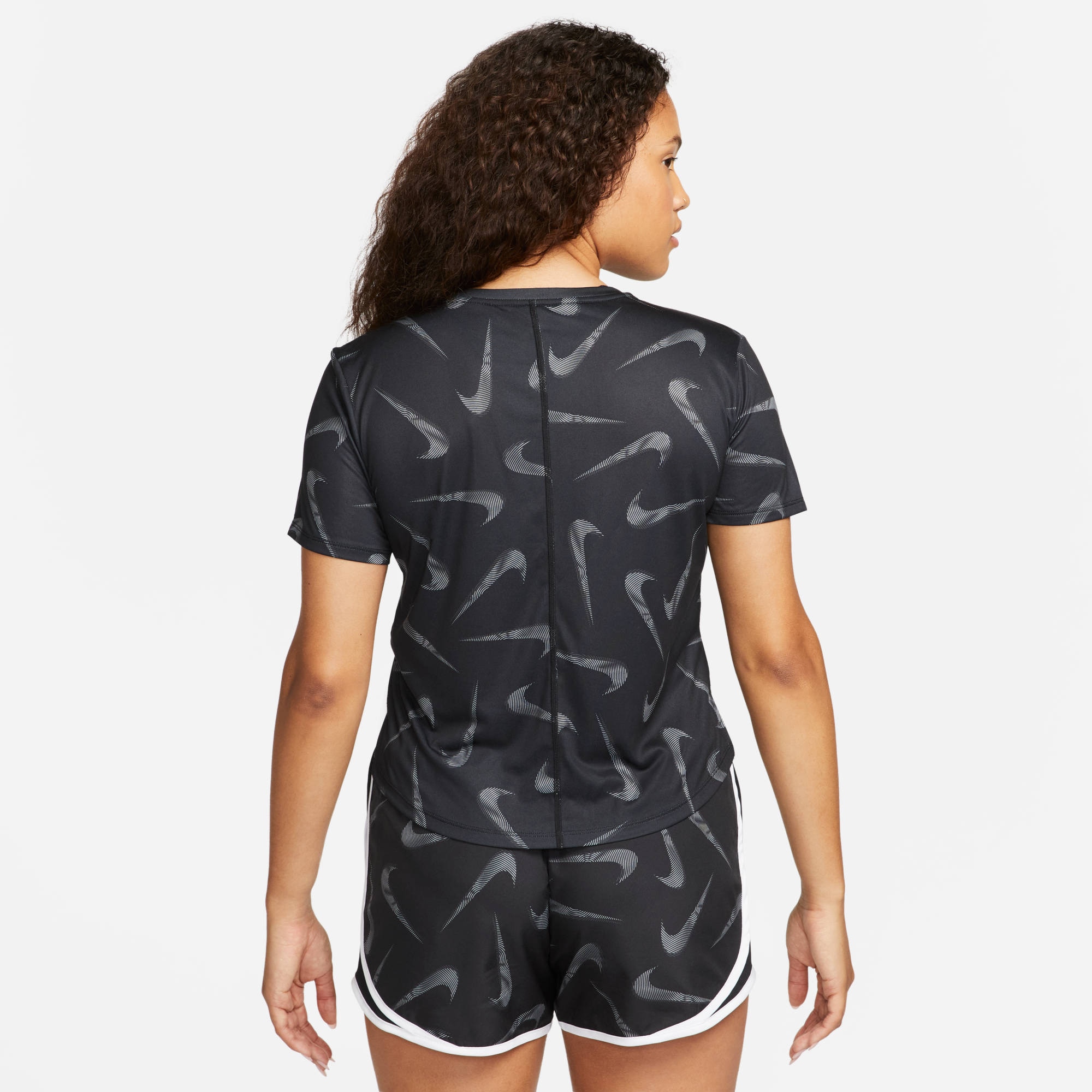 Nike Laufshirt »SWOOSH DRI-FIT WOMEN'S PRINTED SHORT-SLEEVE CROP TOP«