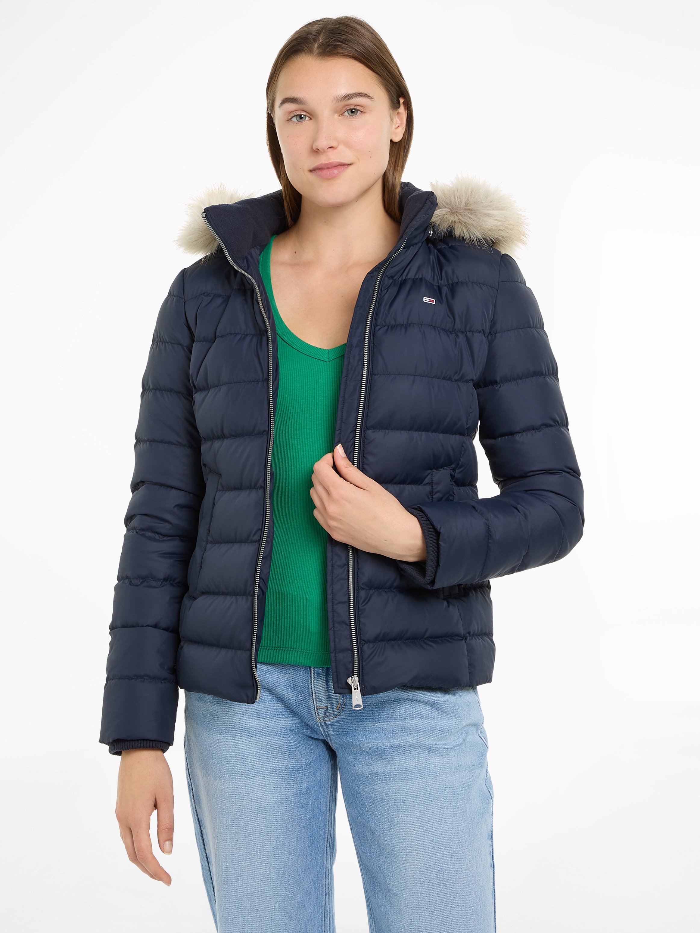 Tommy Jeans Curve Steppjacke »TJW BASIC HOODED DOWN JACKET EXT«, mit Kapuze, in Grossen Grössen, mit Kapuze