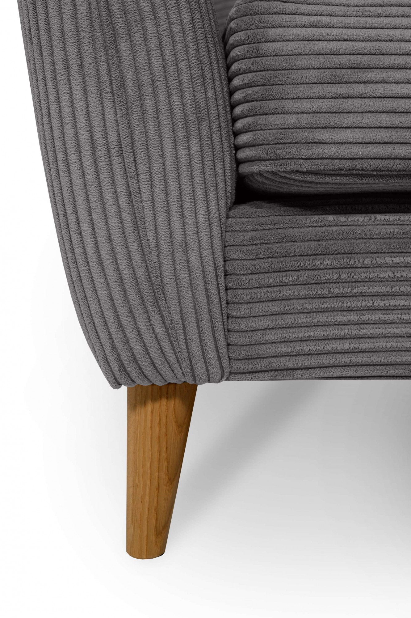 Home affaire 3-places »MARSEILLE 3er Sofa 206 cm, Cord, Flachgewebe, Struktur, Webstoff« Massivholzbeine Eiche, Landhausstil, Wellenunterfederung