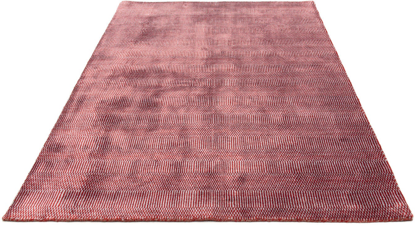 Image of morgenland Designteppich »Designer Streifen Rosso 201 x 142 cm«, rechteckig, 0,8 mm Höhe, Sehr weicher Flor bei Ackermann Versand Schweiz
