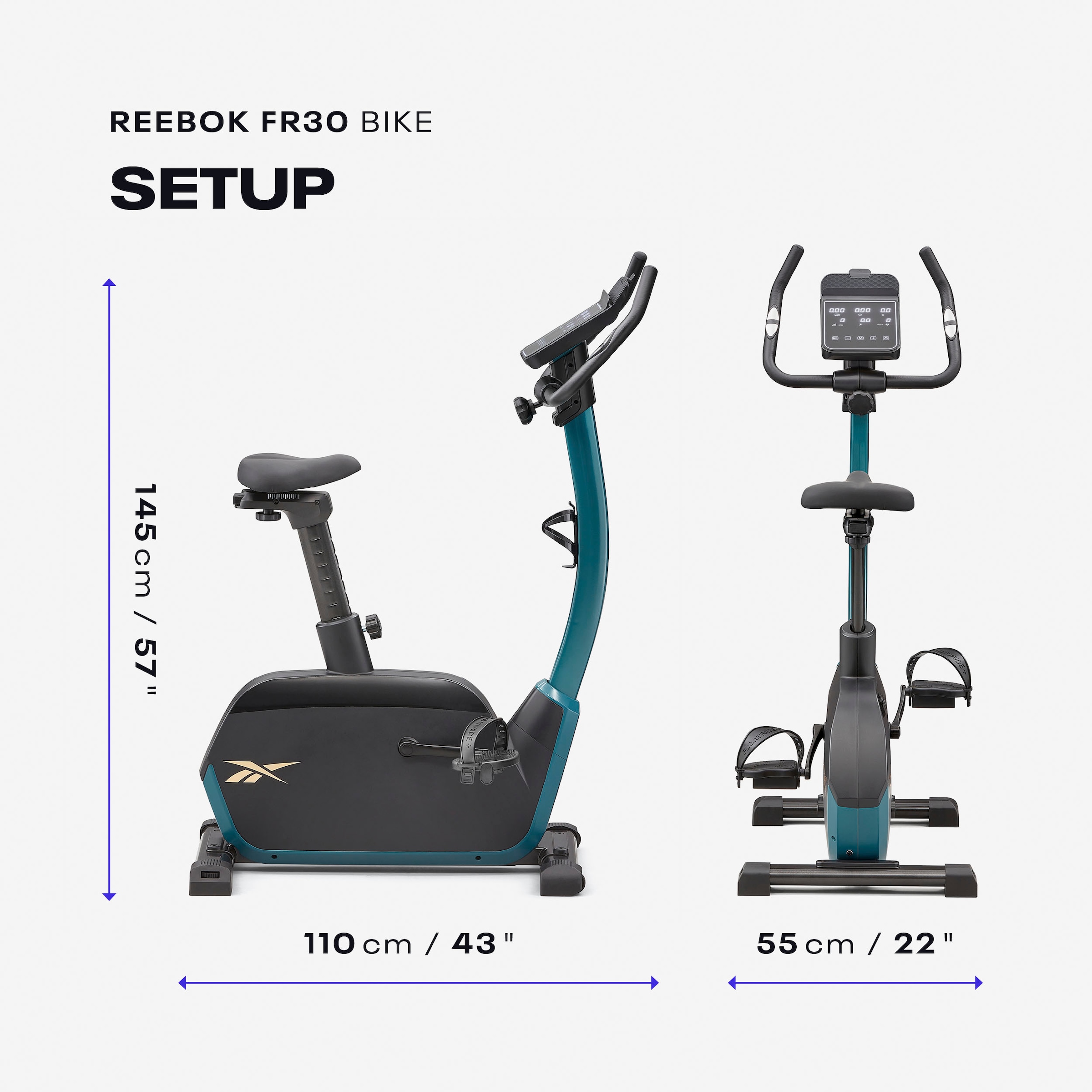 Reebok Ergometer »FR30«, (mit Tablet-Halterung und integr. Lautsprechern), Schwungmasse ca. 4,5 kg, 18 Widerstandsstufen