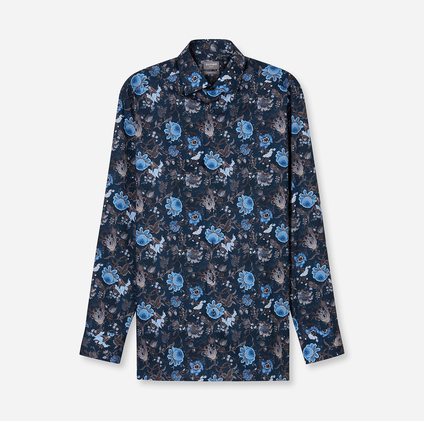 OLYMP Langarmhemd »Luxor«, comfort fit, Businesshemd, New-Kentkragen, gemustert
