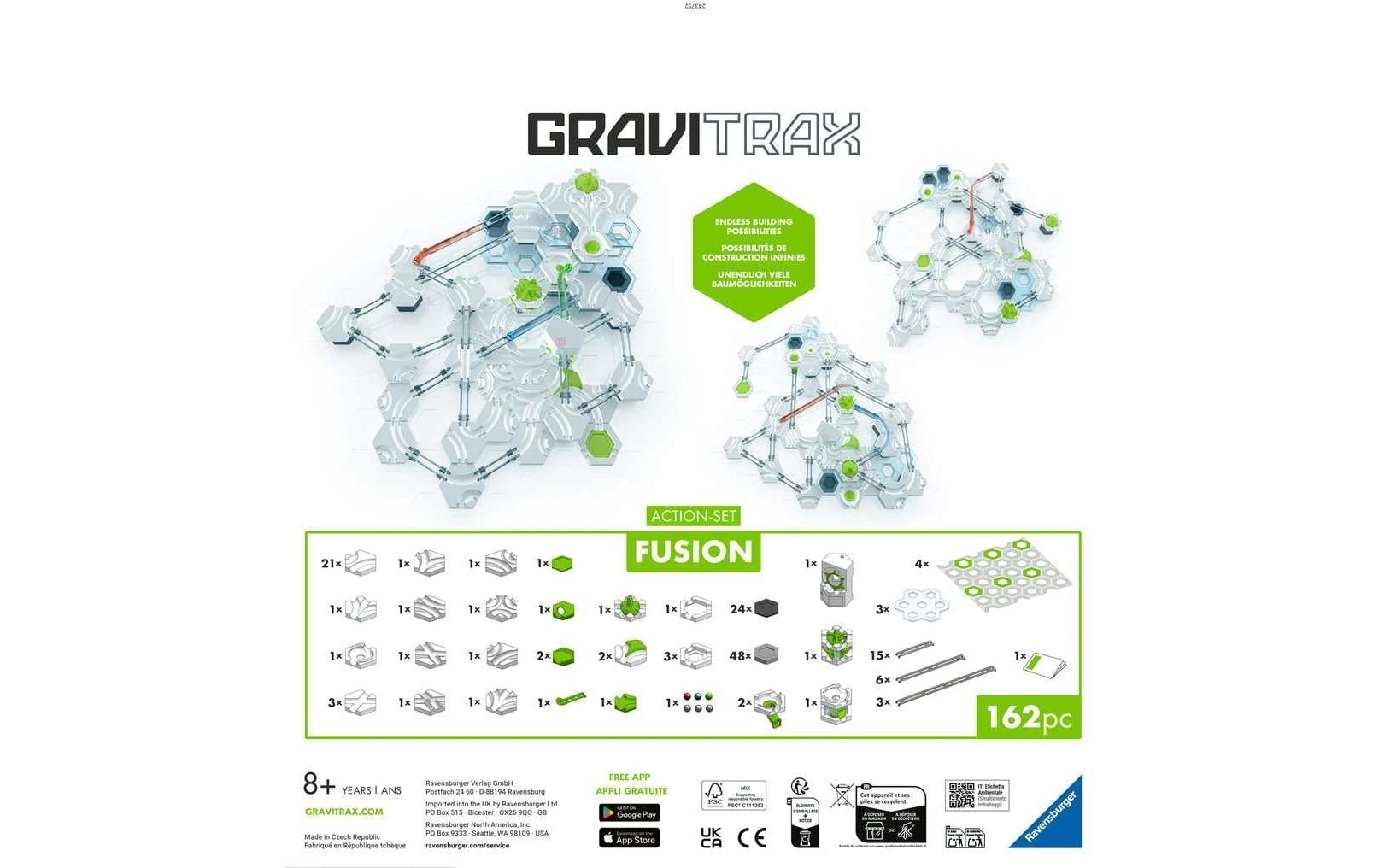 Ravensburger Piste de billes »Ravensburger Kugelbahn Zubehör GraviTrax BASE Action-Set Fusion«