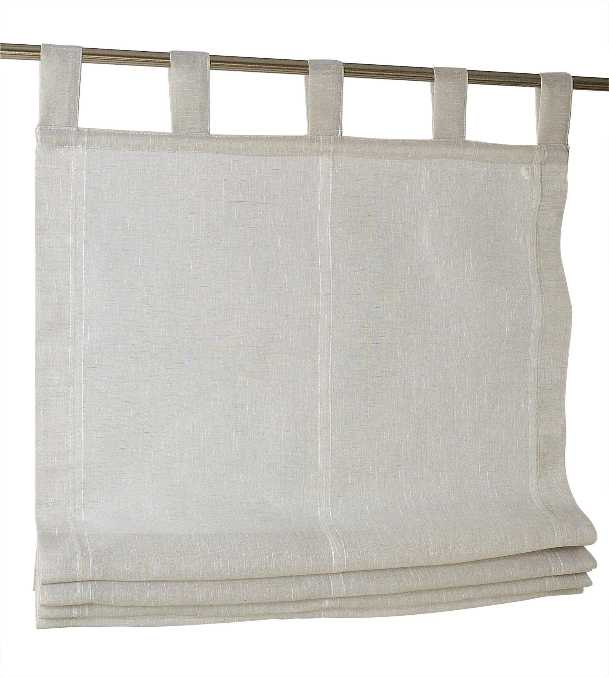 Image of Kutti Raffrollo "Brondby" mit Schlaufen freihängend halbtransparent, Polyester, Schlaufen