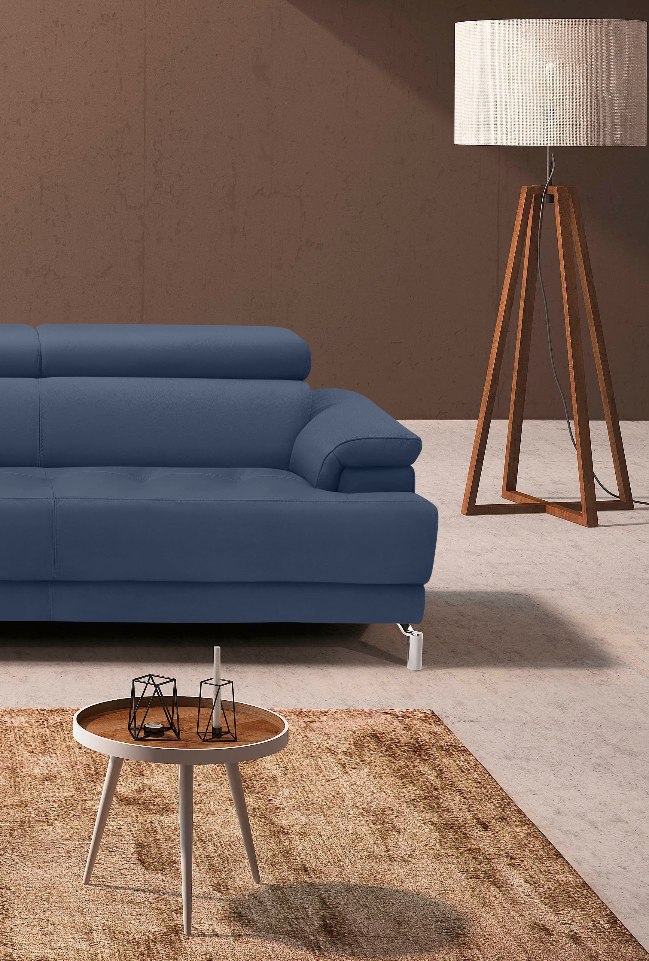 Egoitaliano Ecksofa »Soul, extravagantes Designsofa, Megasofa, super bequem, tolle Details«, mit Trapez-Abschlusselement, inkl verstellbarer Kopfteile