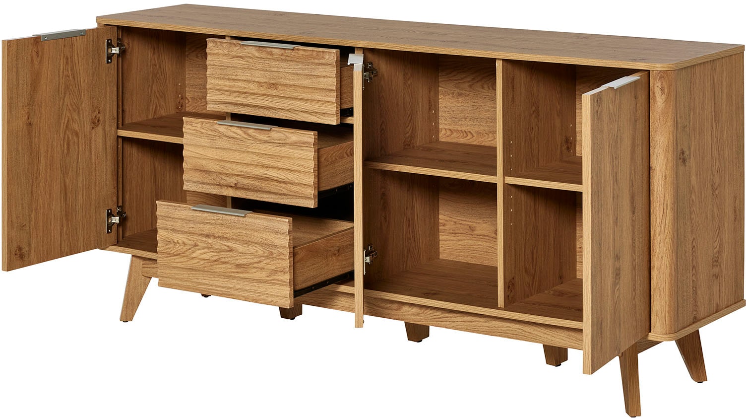 Jahnke Sideboard »WAVE SB 170« 1 Stk. tlg. Sideboard, 3 Schubladen + 3 Türen, Wellendesign, Breite 169,5 cm