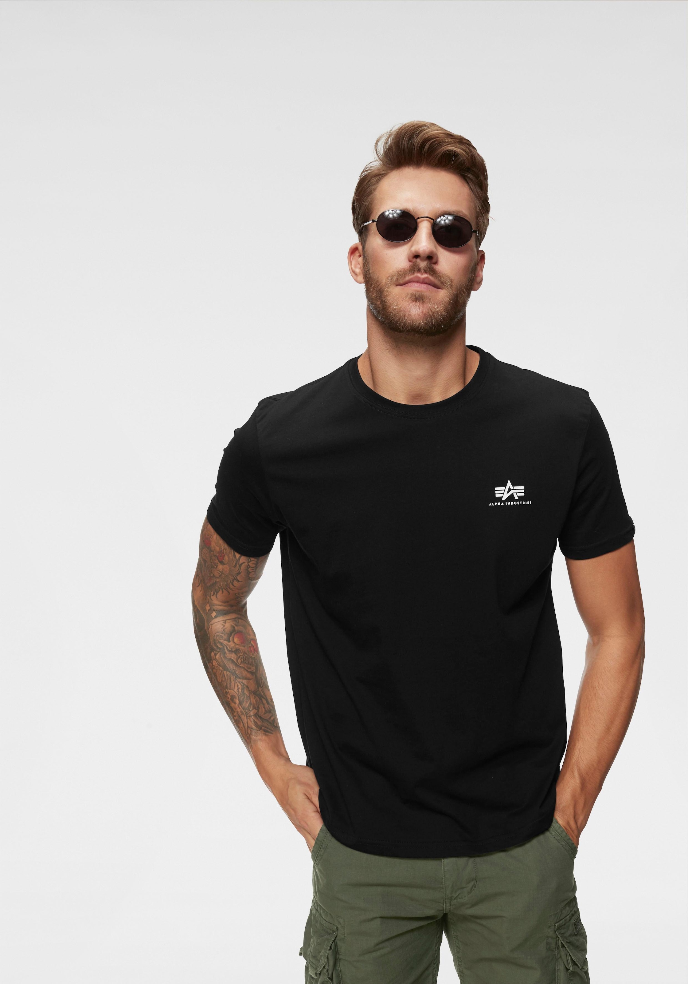 Image of Alpha Industries Rundhalsshirt "BASIC T SMALL LOGO" Baumwolle, regular fit
