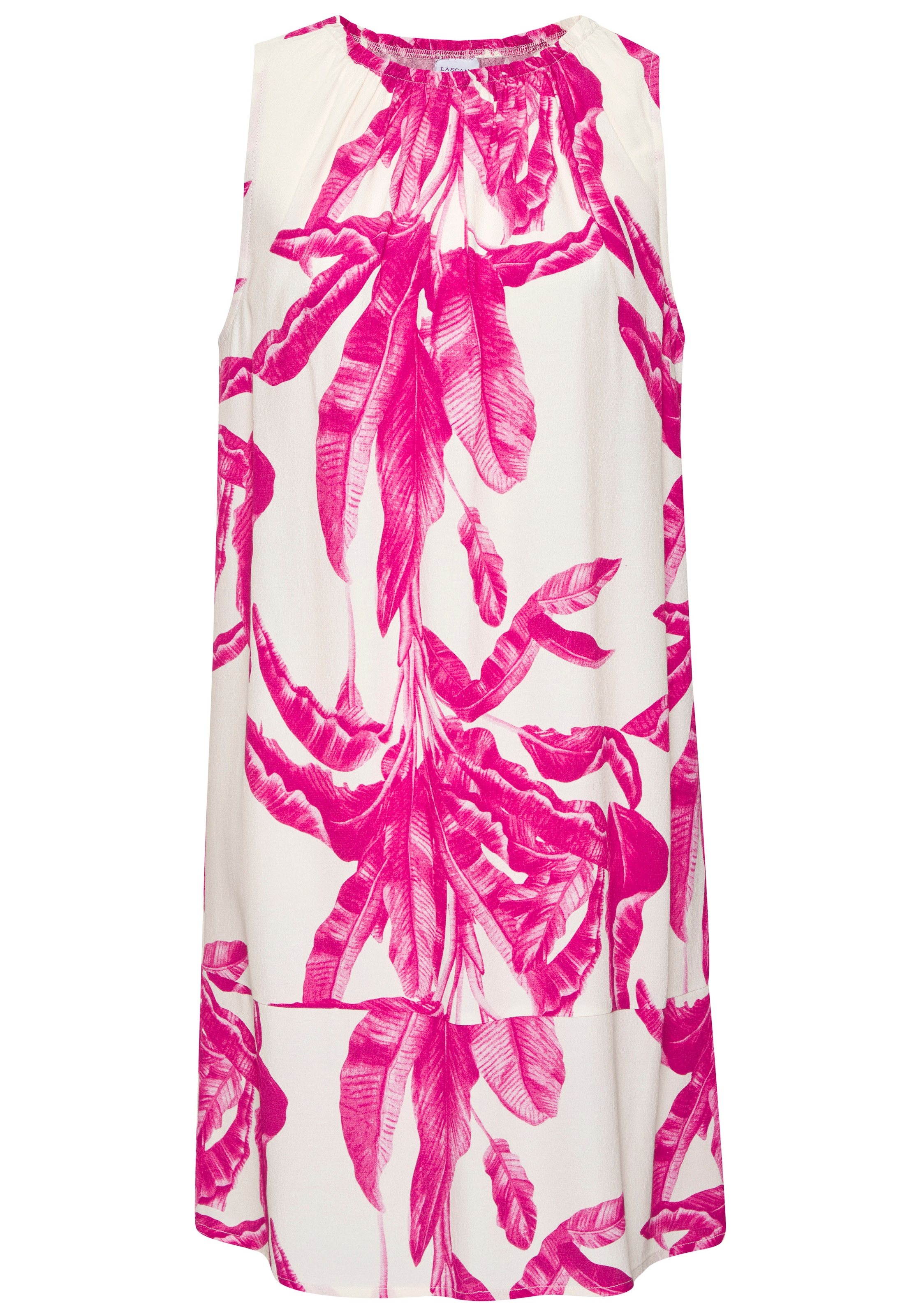 LASCANA Druckkleid »mit sommerlichem Allover-Print aus Webware« Ohne Taschen modisches Sommerkleid, lockere Strandkleid, Kleid in lockerer Form