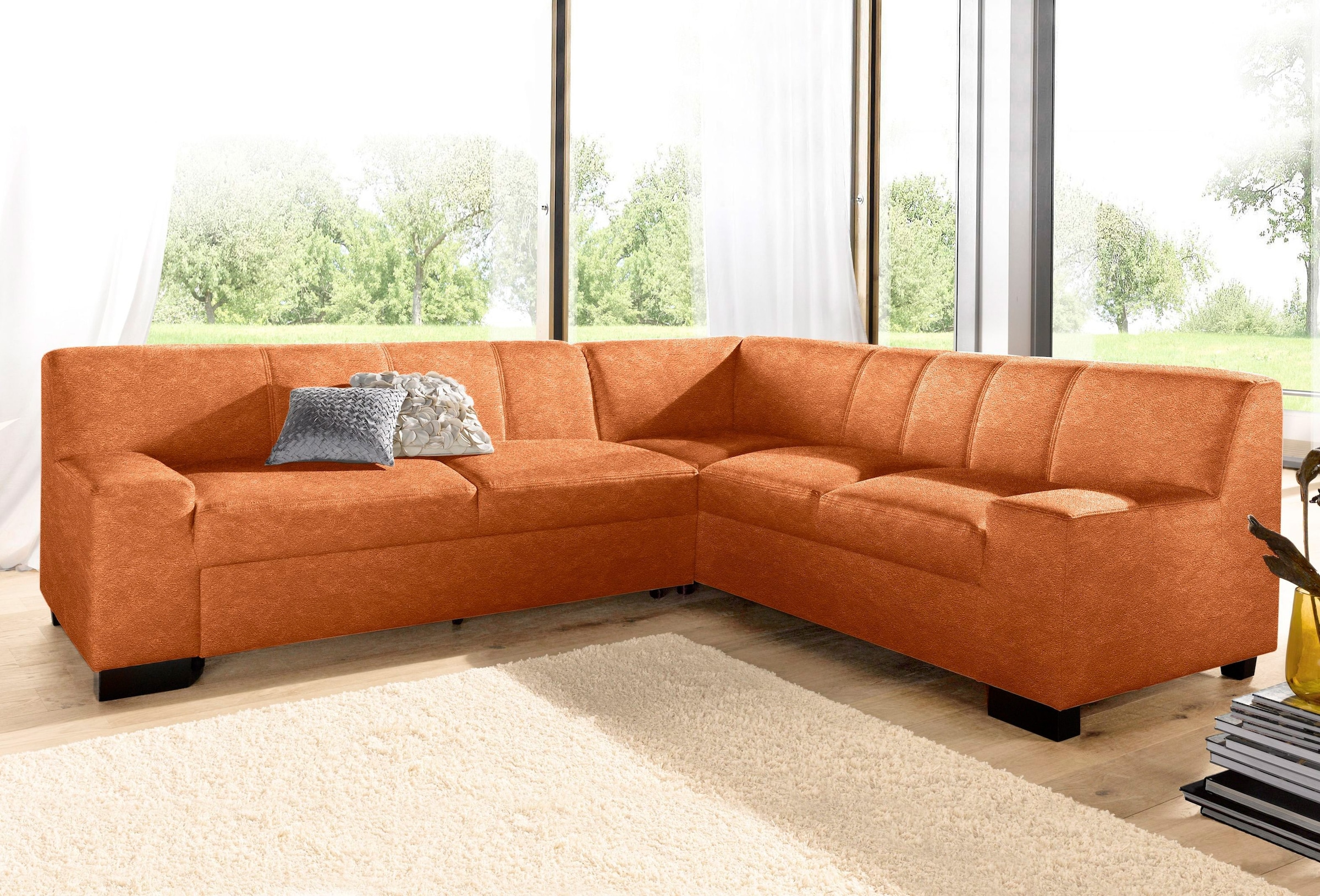 DOMO collection Ecksofa »Norma, moderne Armlehnen, zeitlos  und elegant, L-Form« wahlweise mit Bettfunktion