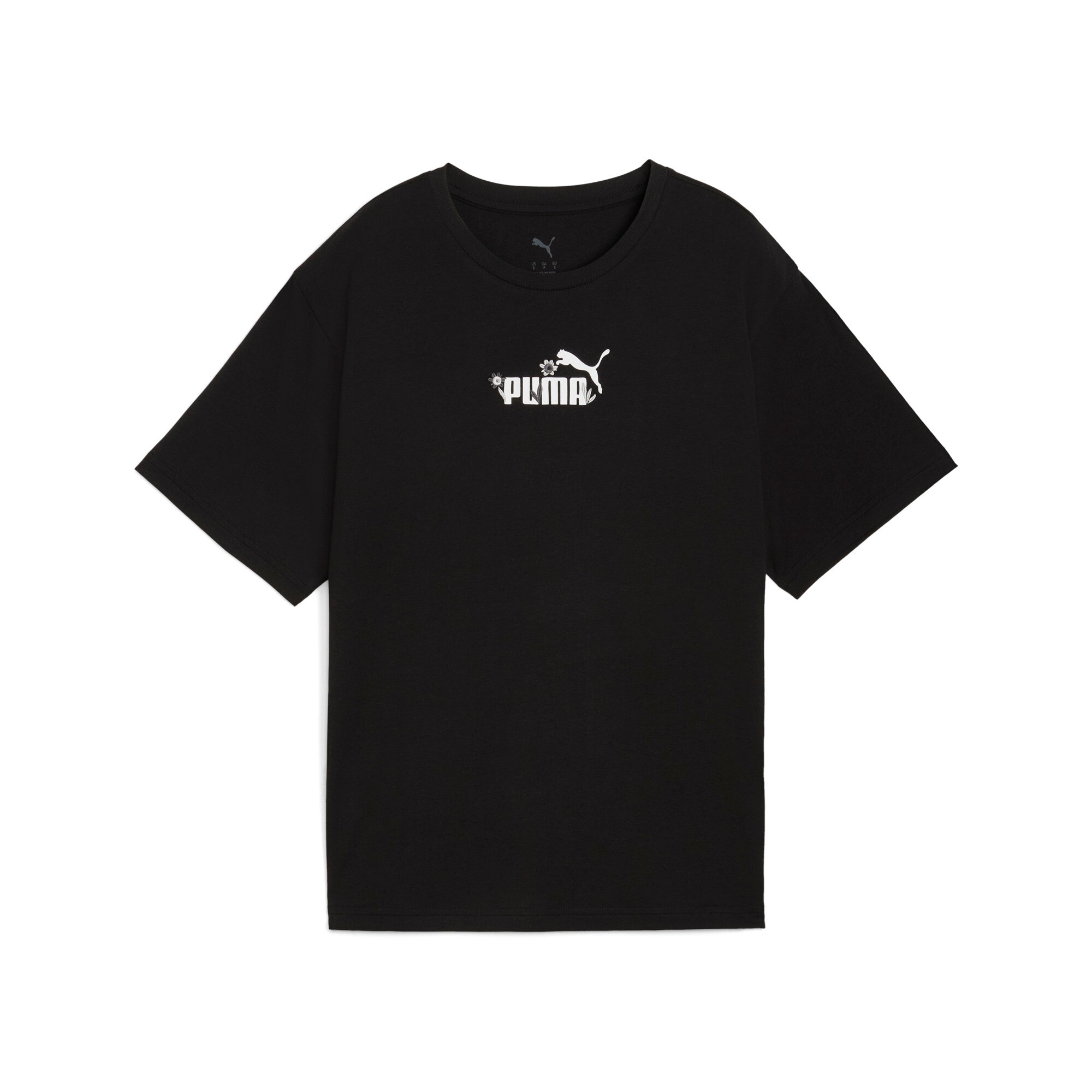 Image of PUMA T-Shirt "ESS NATURE 2.0 RELAXED TEE" Kurzarm, Rundhalsausschnitt, aus Baumwolle, mit Print-Applikation