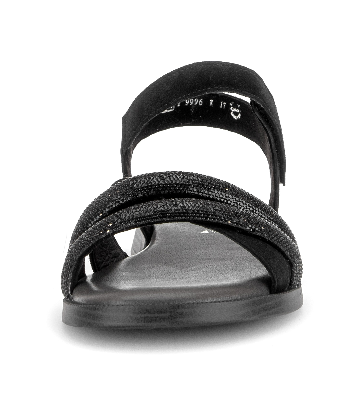 Gabor Riemchensandale  Blockabsatz, Sandalette, Sommerschuh mit glänzenden Schmucksteinen
