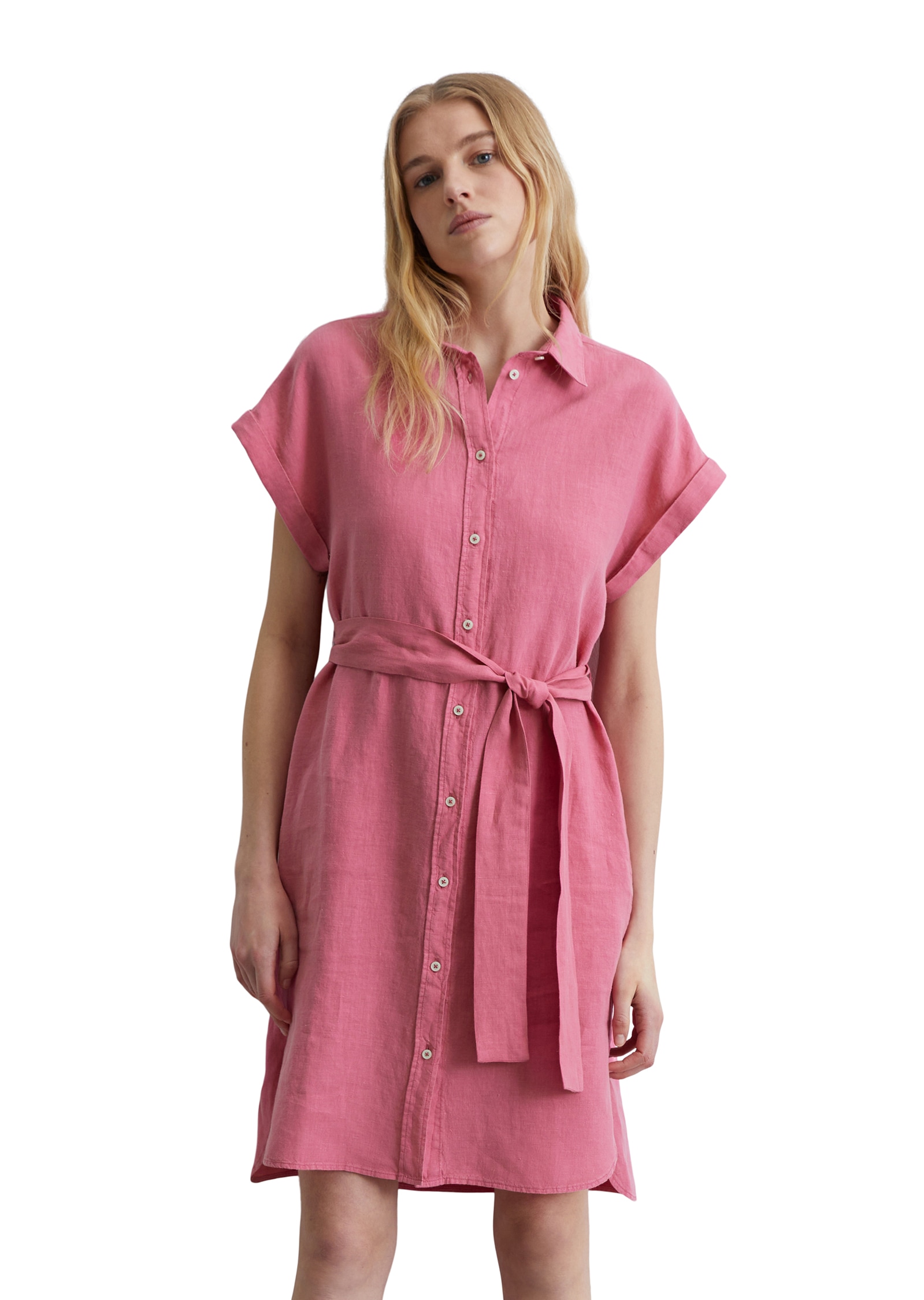 Image of Marc OPolo Blusenkleid eingelassene Taschen mit Bindegürtel, A-Shape
