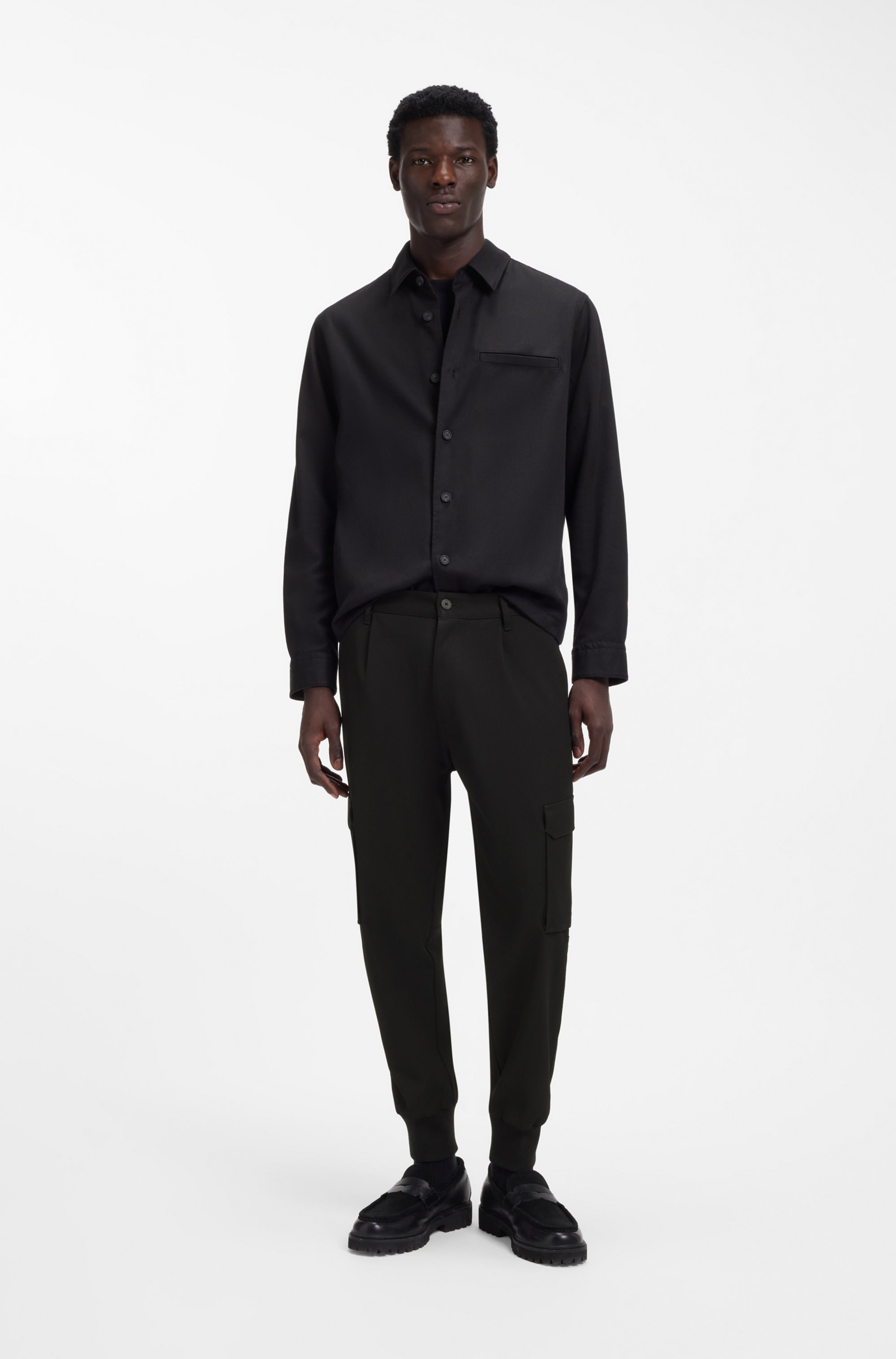 HUGO Pantalon cargo »Glavin«  Slim Fit, tapered leg, Bundfalten vorne