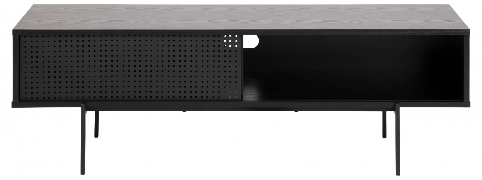 Image of ACTONA GROUP TV-Schrank "Angus" TV-Bank,TV Tisch mit 1 Schiebetür schwarz. Höhe 44,50 cm