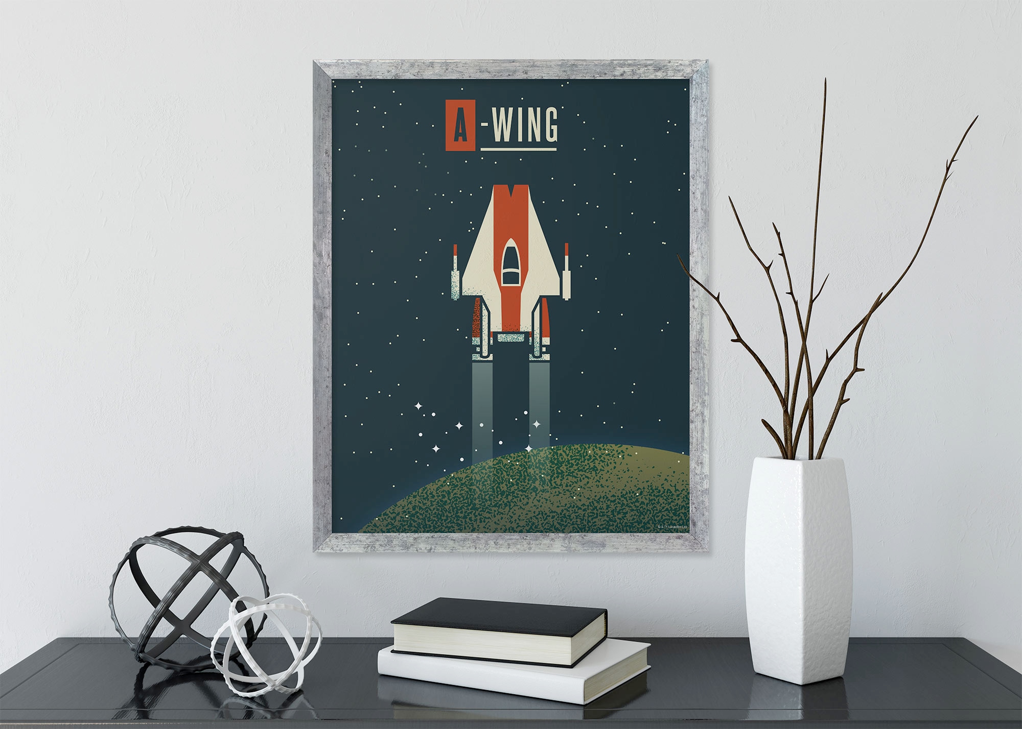 Image of Komar Wandbild "Star Wars Geeky A-Wing" Disney Set, 1 Stk. tlg. 30 x 40 cm (Breite x Höhe) - Kinderzimmer, Dekoration