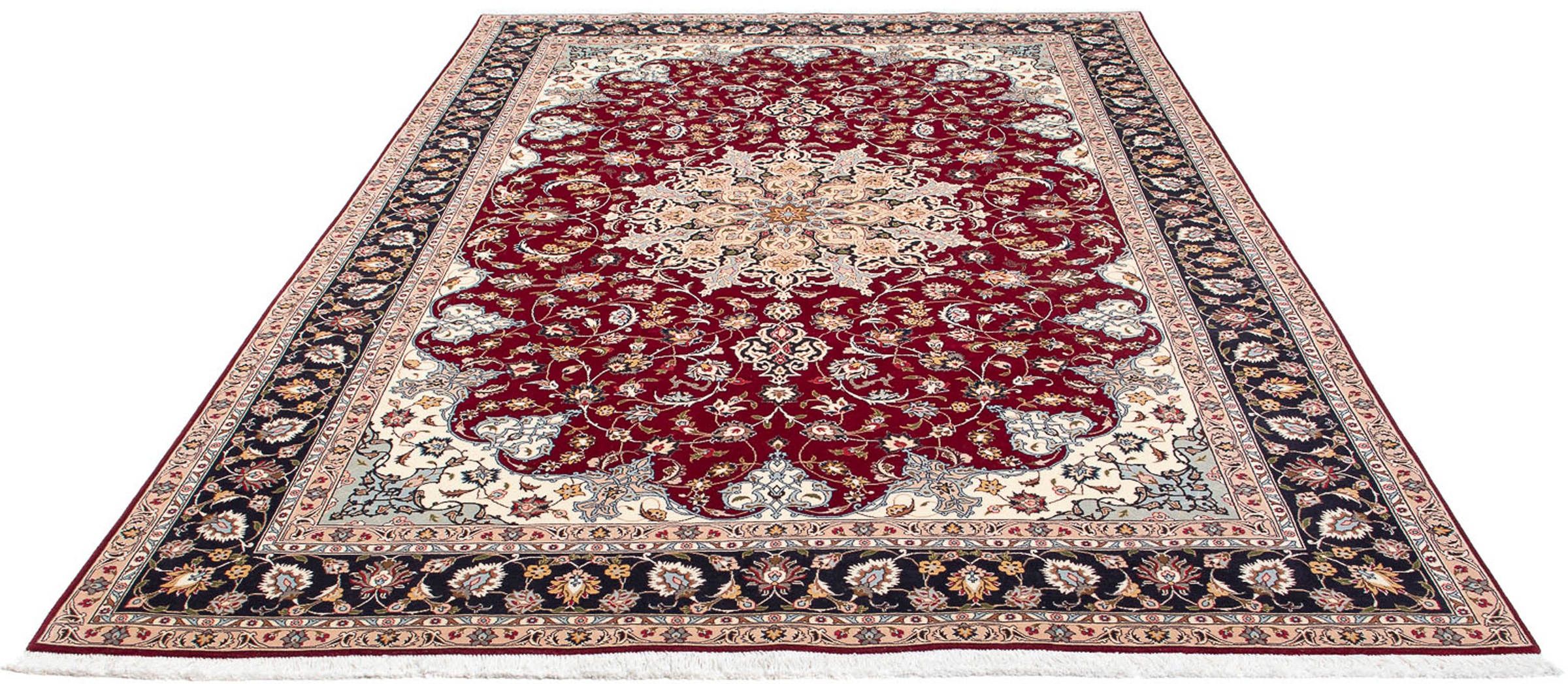 Image of morgenland Orientteppich »Perser - Täbriz - Royal - 302 x 203 cm - dunkelrot«, rechteckig, 7 mm Höhe, Wohnzimmer, Handgeknüpft, Einzelstück mit Zertifikat bei Ackermann Versand Schweiz