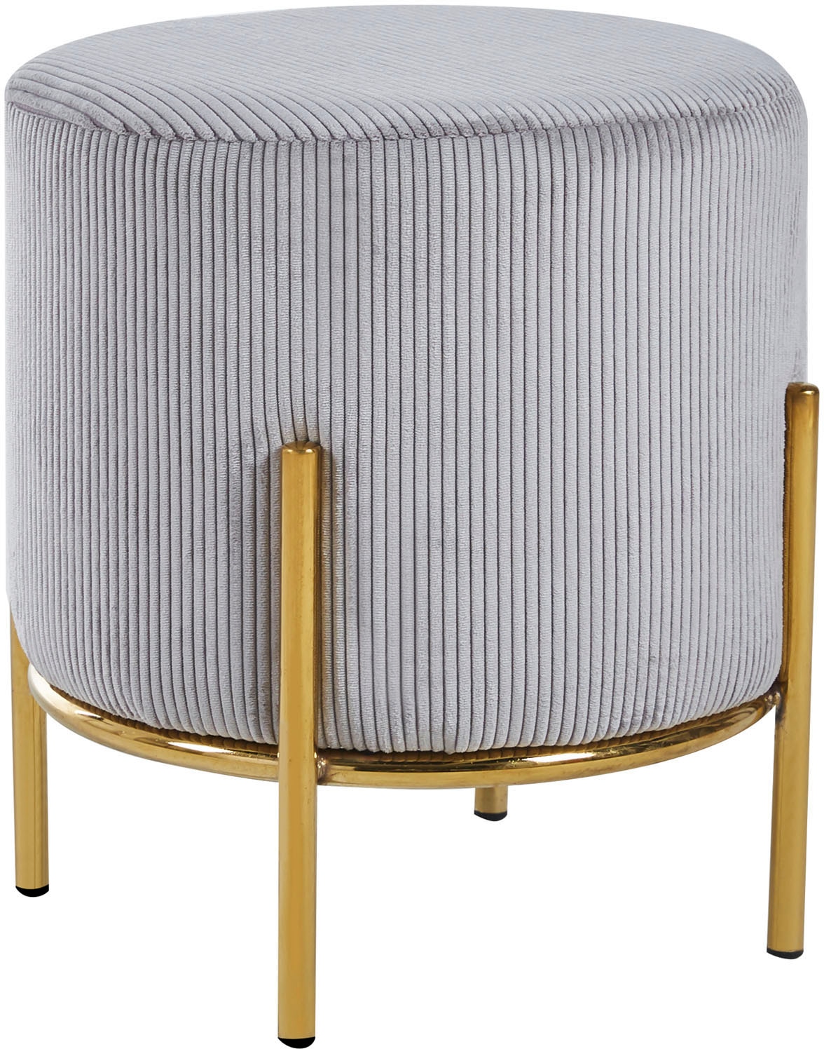 SalesFever Polsterhocker »Komfortabler Polsterhocker« mit Design-Gestell aus goldfarbenem Metall