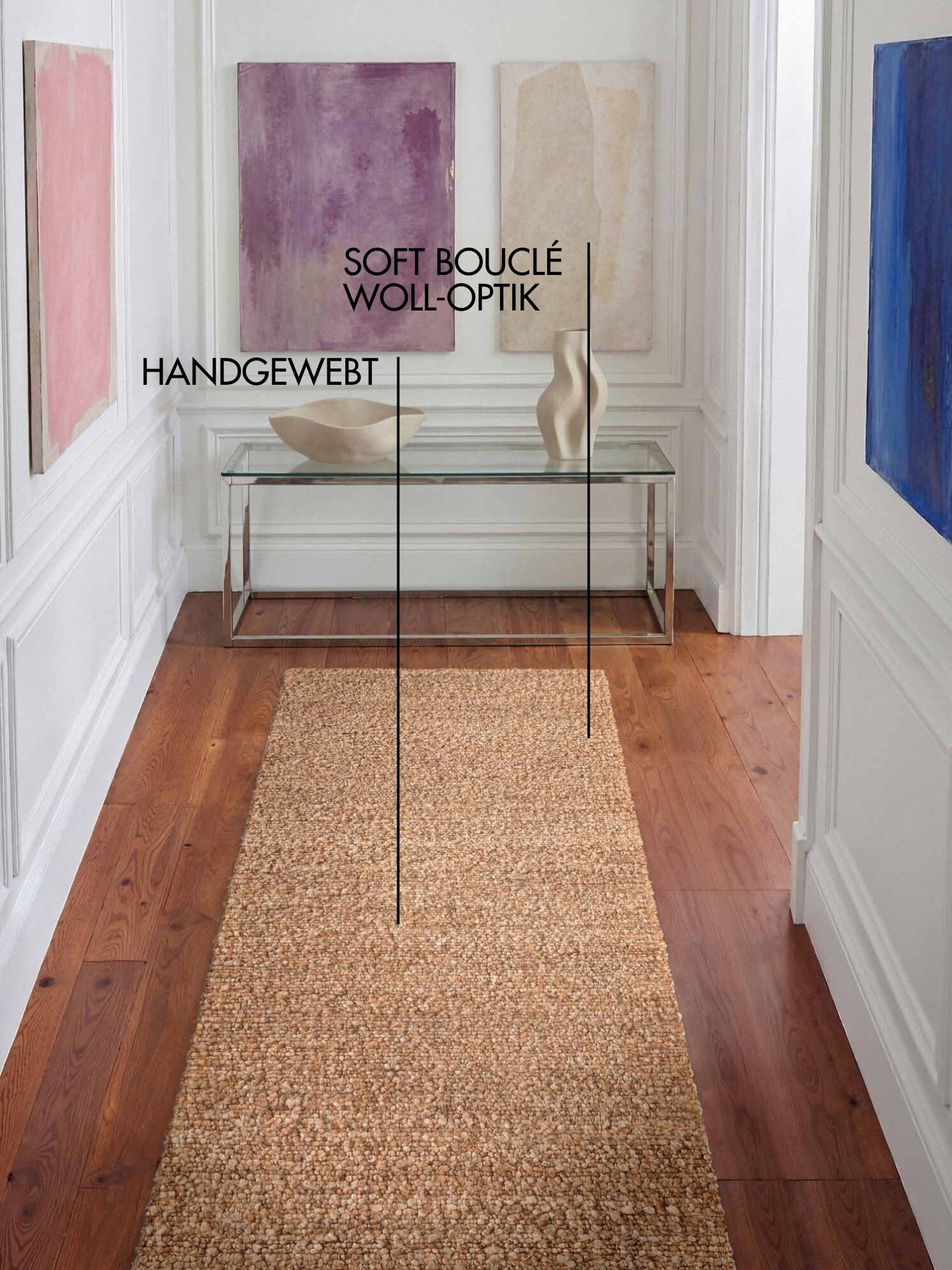 Ted Baker Tapis »Soft Bouclé Portobello , auch als Läufer« Rectangulaire 10 mm Höhe Woll-Optik, Bouclé Meliert, Wohnzimmer, Esszimmer, Schlafzimmer, Flur