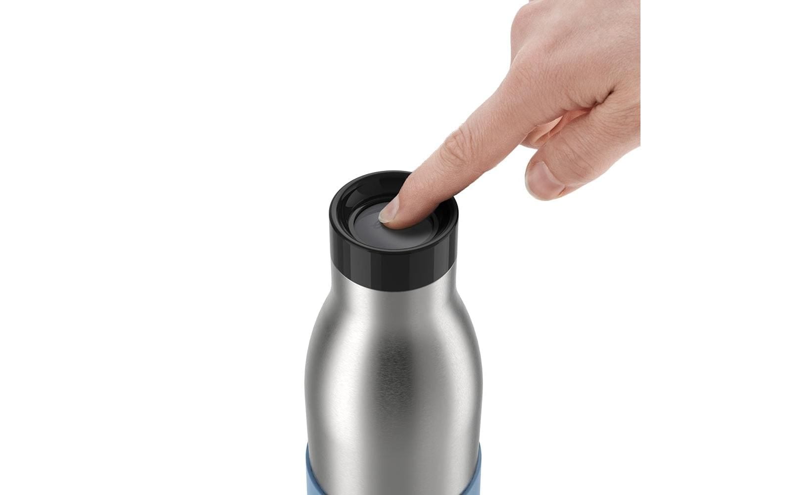 Emsa Gourde »Bludrop Sleeve« acier inoxydable/silicone, Quick-Press, 12h chaud/24h froid