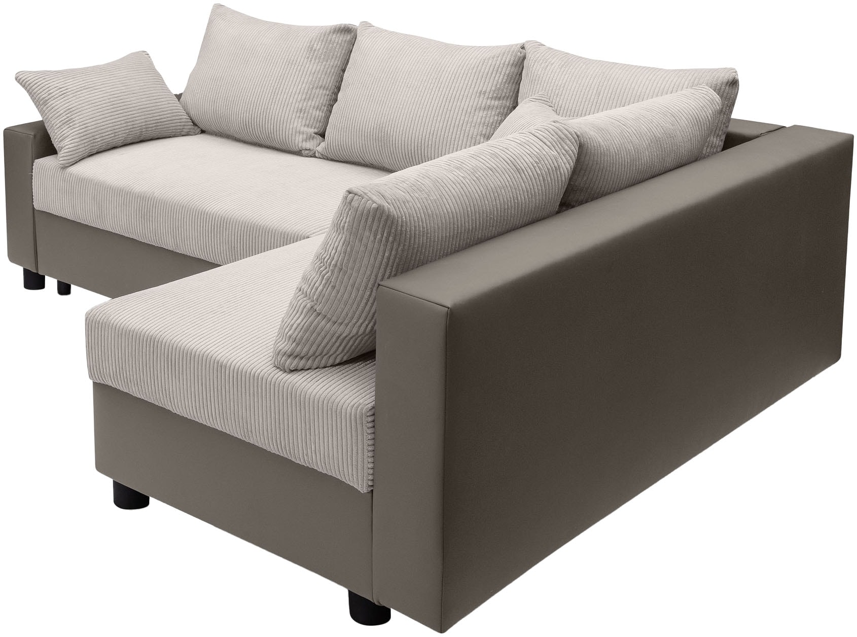 COLLECTION AB Ecksofa »Parma L-Form«, mit Schlaffunktion und Bettkasten, inklusive Kissen, Bonellfederkern