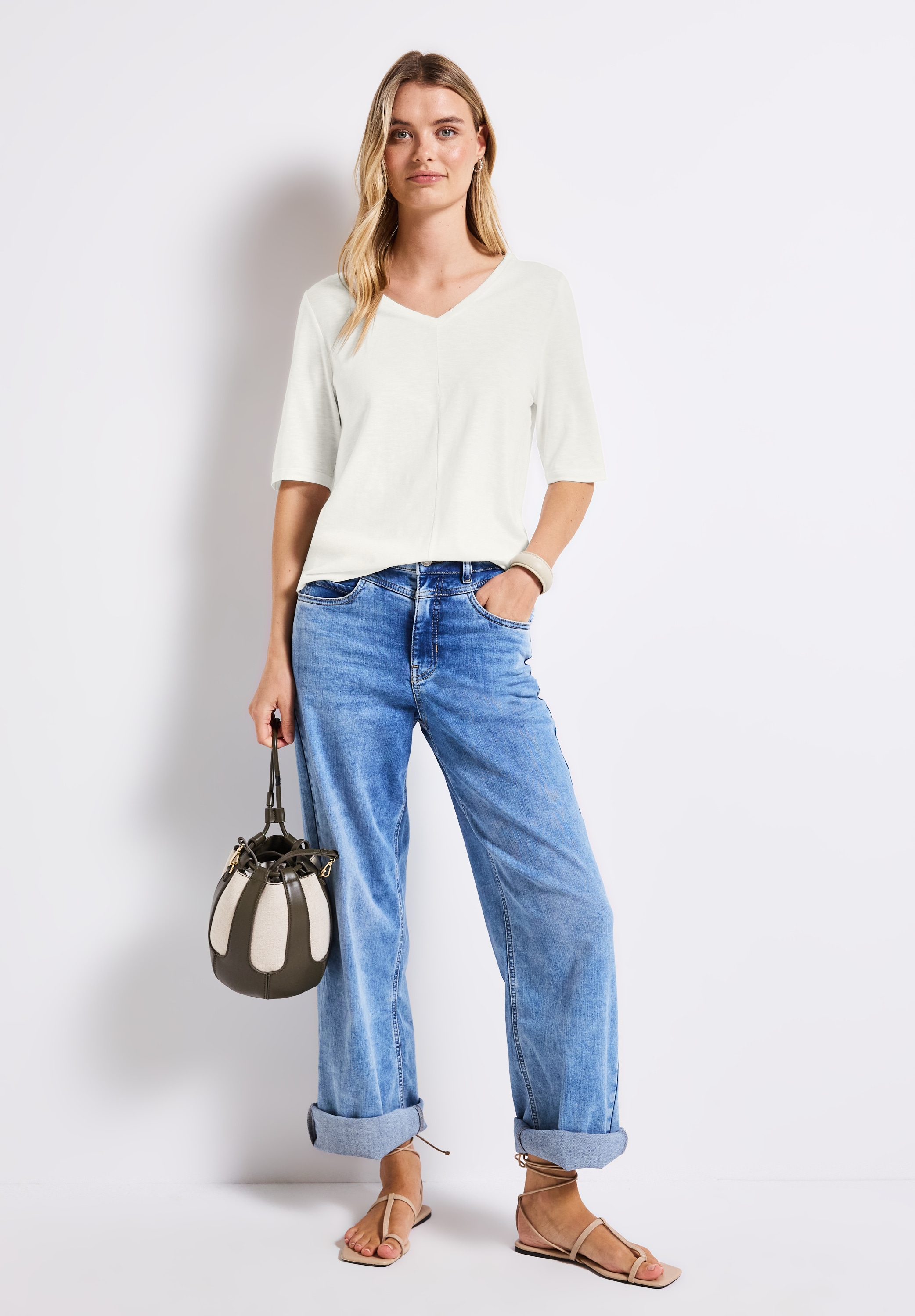 STREET ONE T-Shirt »Style GERDA«, mit V-Ausschnitt