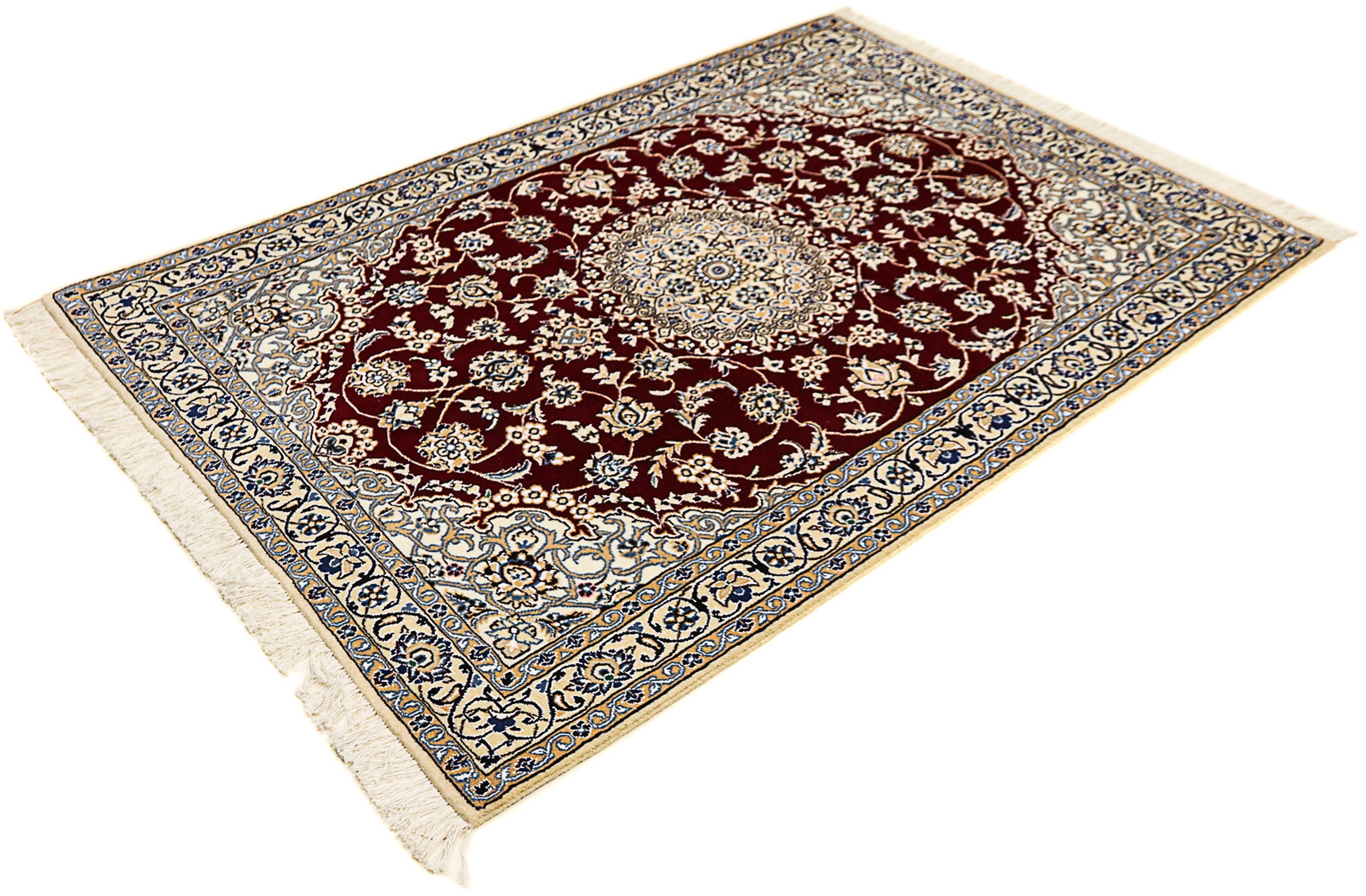 Image of morgenland Orientteppich »Perser - Nain - Royal - 177 x 118 cm - dunkelrot«, rechteckig, 10 mm Höhe, Wohnzimmer, Handgeknüpft, Einzelstück mit Zertifikat bei Ackermann Versand Schweiz