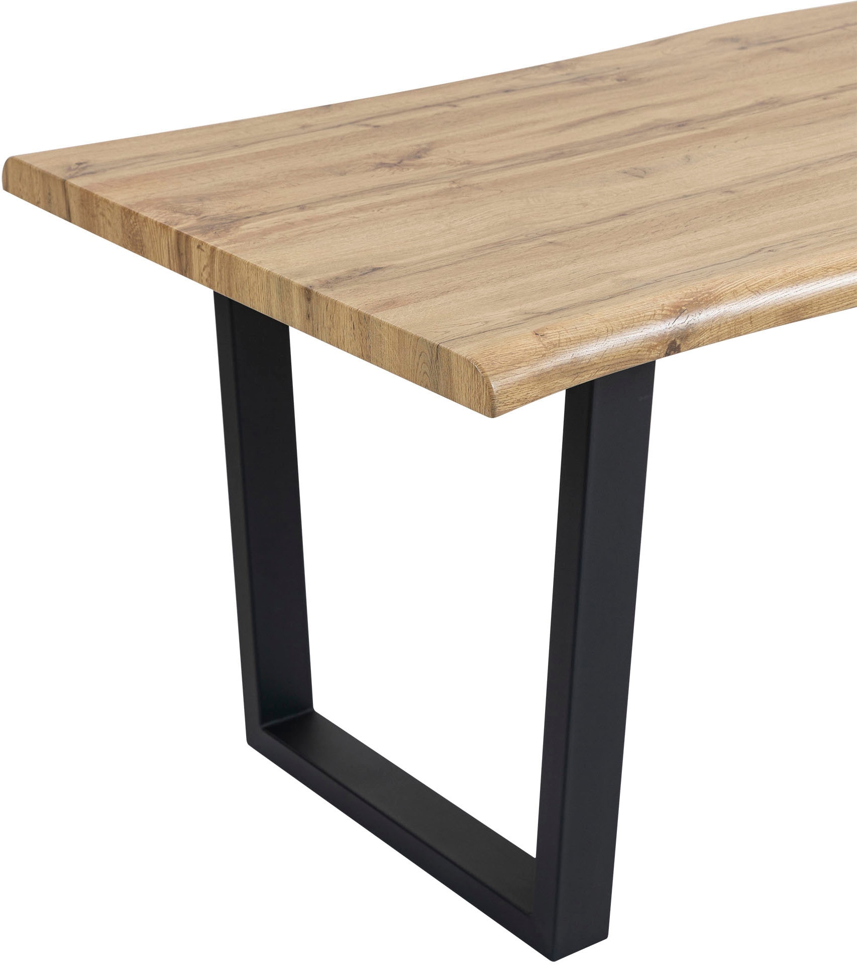 Duo Collection Table en bord d'arbre »Tisch Thea« Structure massive en métal en forme de luge, capacité jusqu'à 100 kg