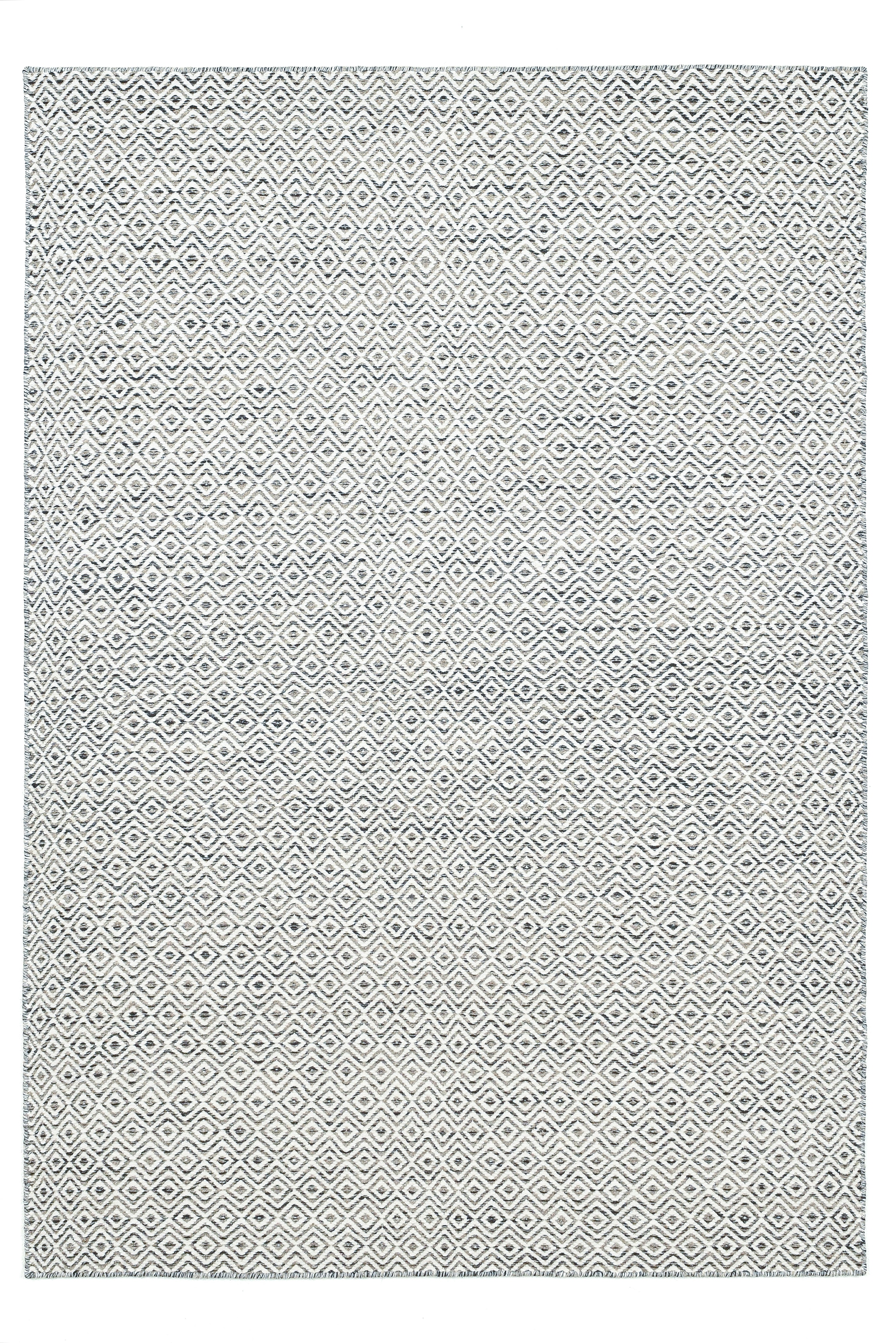 Image of THEKO Wollteppich "Trondheim PO-502" rechteckig 10 mm Höhe Handweb Teppich, Flachgewebe, reine Wolle, handgewebt, Rauten Muster