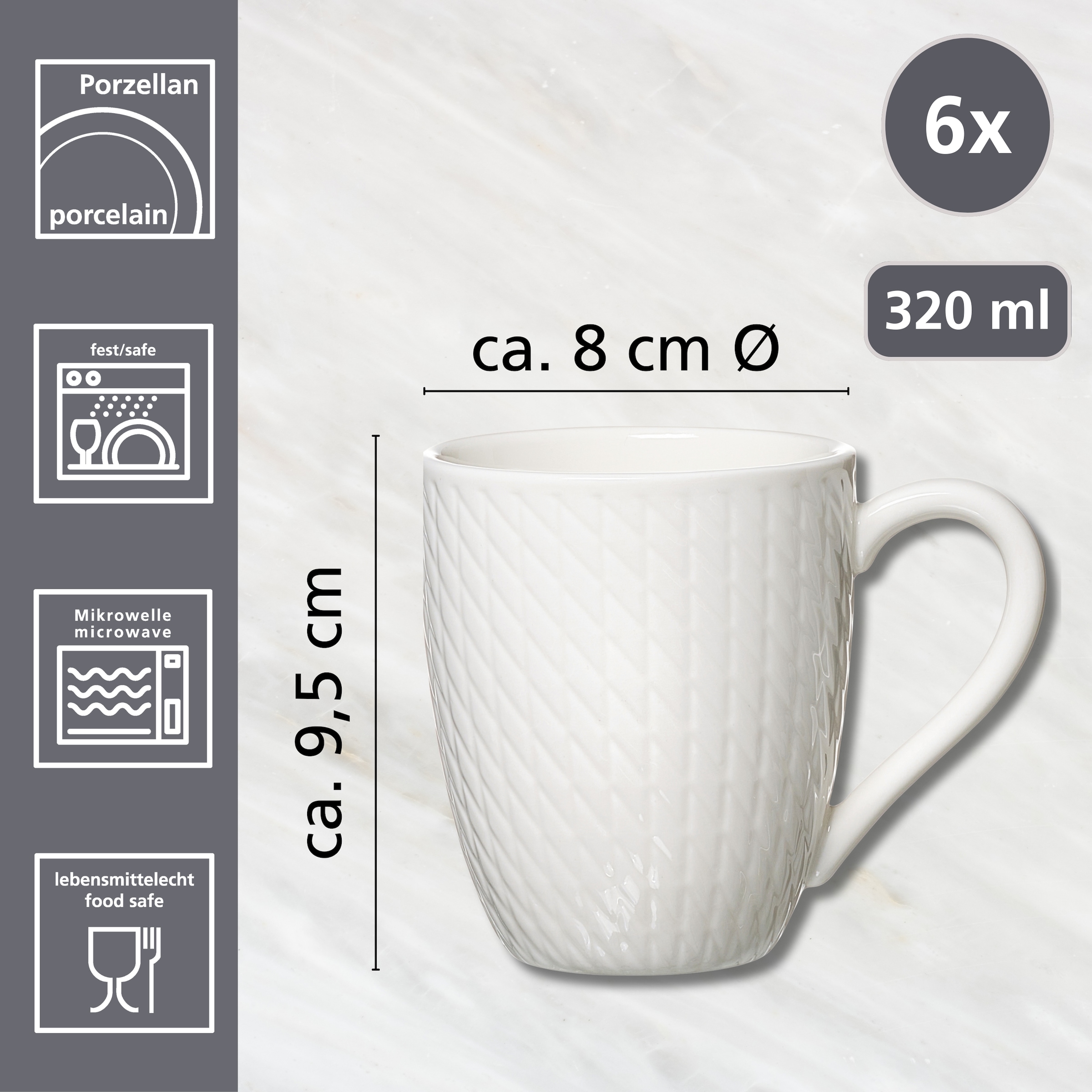 Ritzenhoff & Breker Gobelet »Saphir« Kaffeebecher, 6er Set, je 320 ml