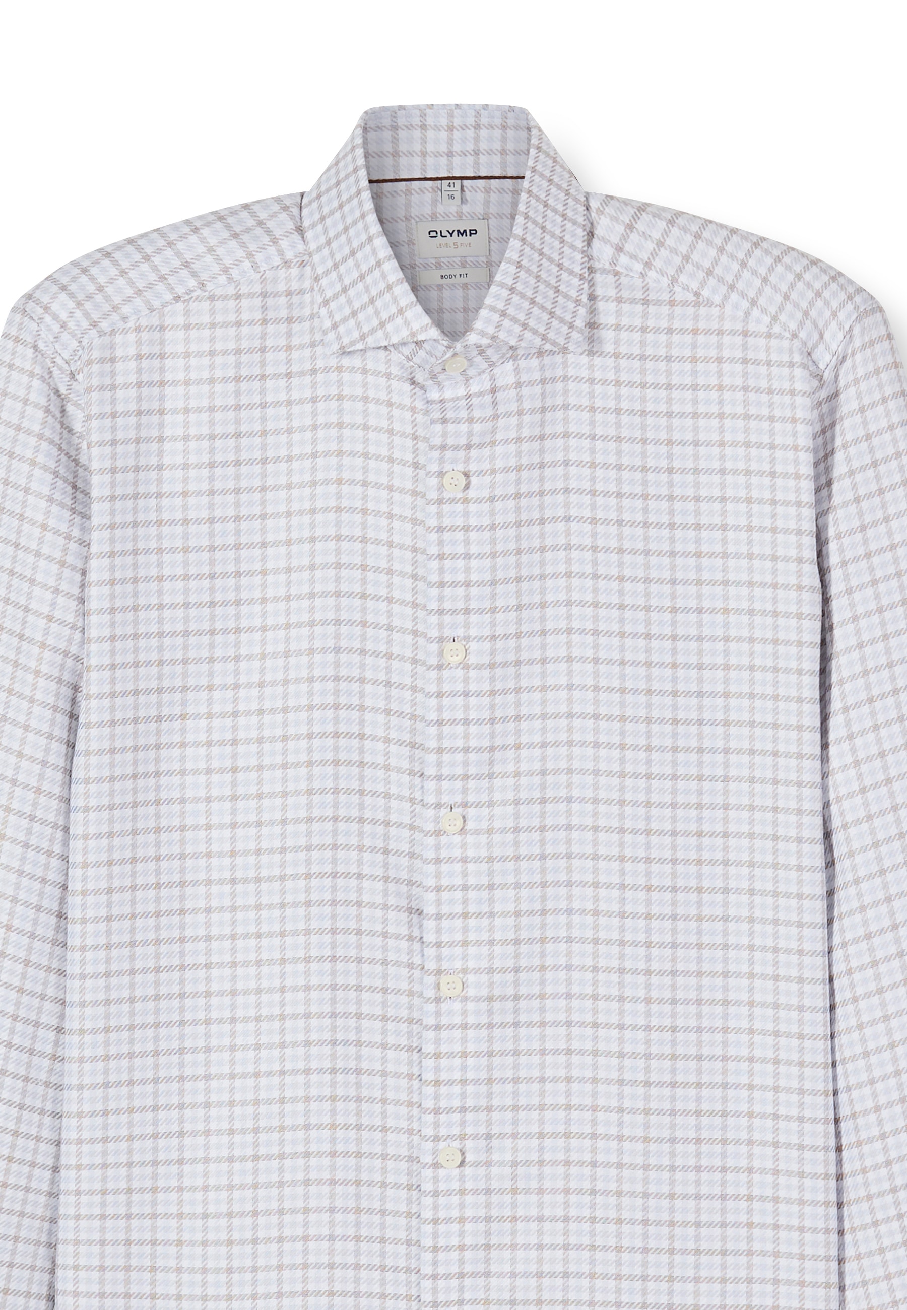 OLYMP Chemise à manches longues »Level Five« Businesshemd, body fit, Royal Kentkragen, Karomuster