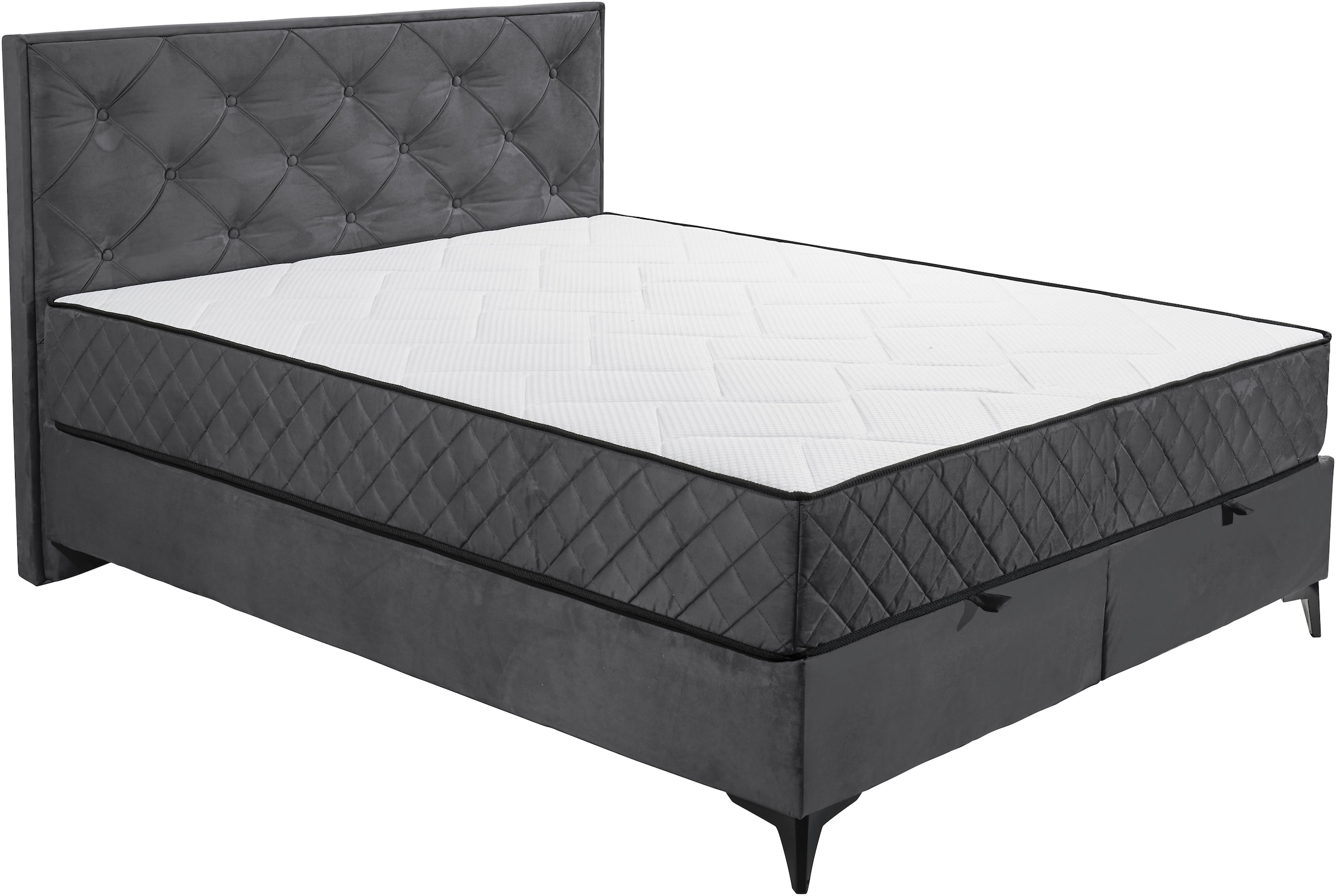 ED EXCITING DESIGN Boxbett »Monroe inkl. Bettkasten, erhältlich in den Breiten 160cm & 180cm« Duo-Matratze - feste Seite mit Kokosmatte