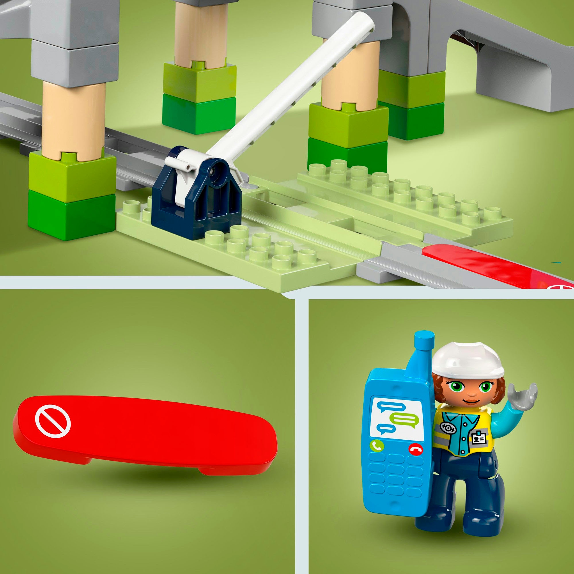 LEGO® Konstruktionsspielsteine »Eisenbahnbrücke und Schienen – Erweiterungsset (10426)« LEGO DUPLO Town; Made in Europe