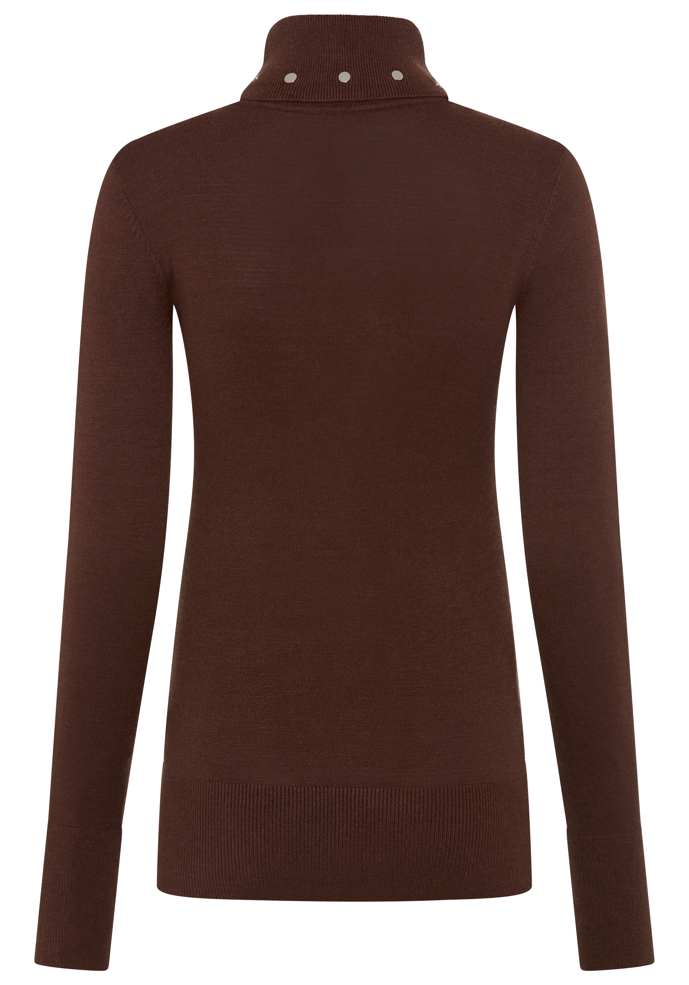 Melrose Pull à col roulé avec rivets décoratifs en coupe ajustée