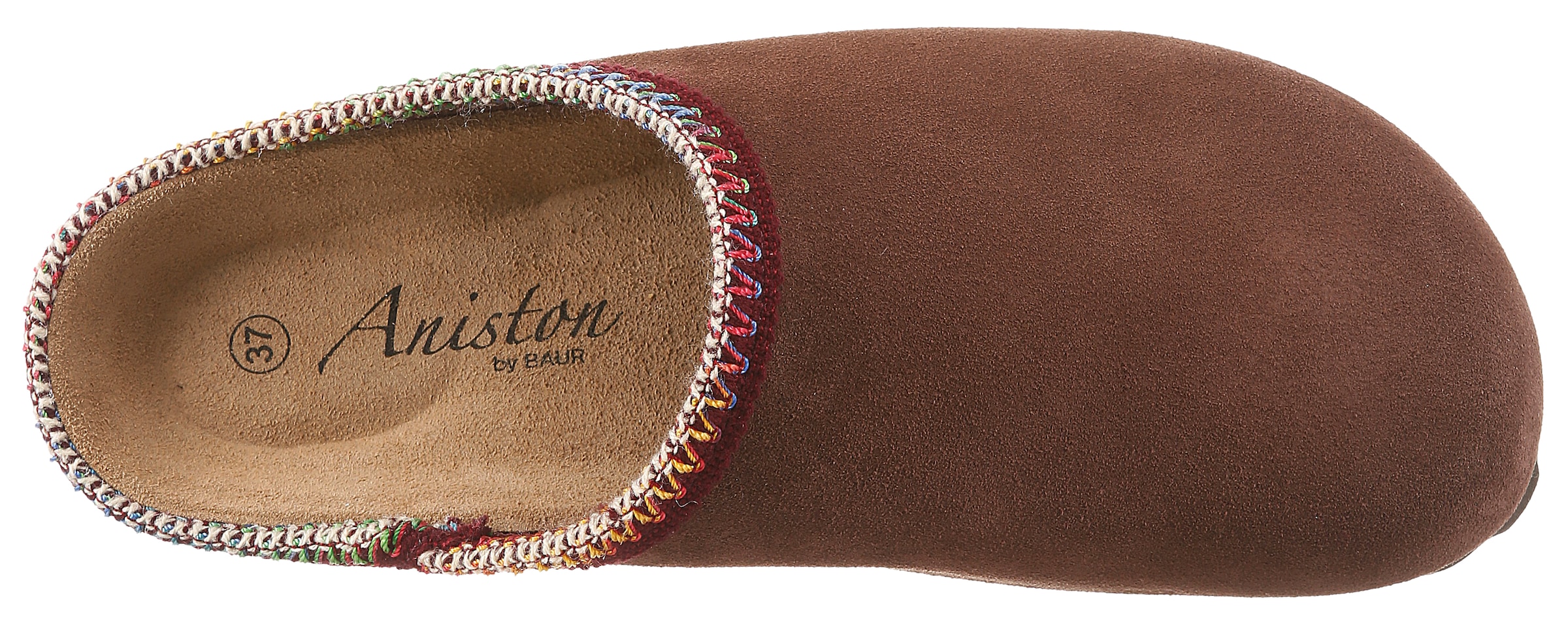 Aniston SHOES Sabot  chausson à enfiler, chausson d'intérieur avec surpiqûre colorée - NOUVELLE COLLECTION