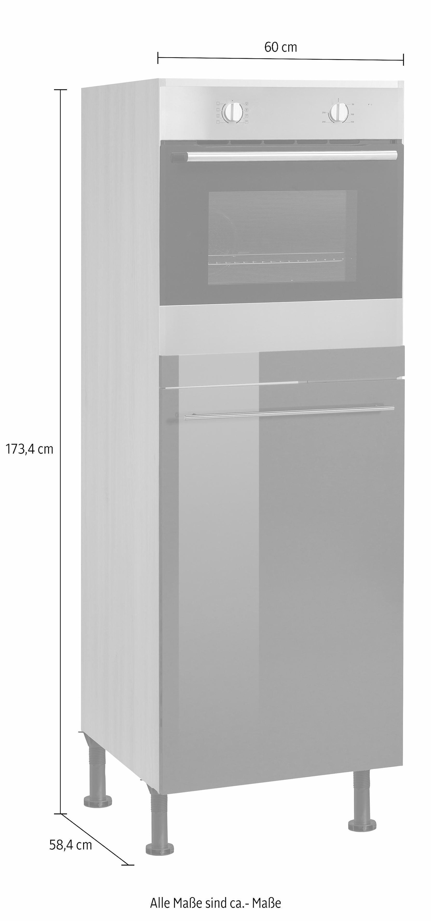 OPTIFIT Backofen/Kühlumbauschrank »Bern«, 60 cm breit, 176 cm hoch, höhenverstellbare Stellfüsse, mit Metallgriff