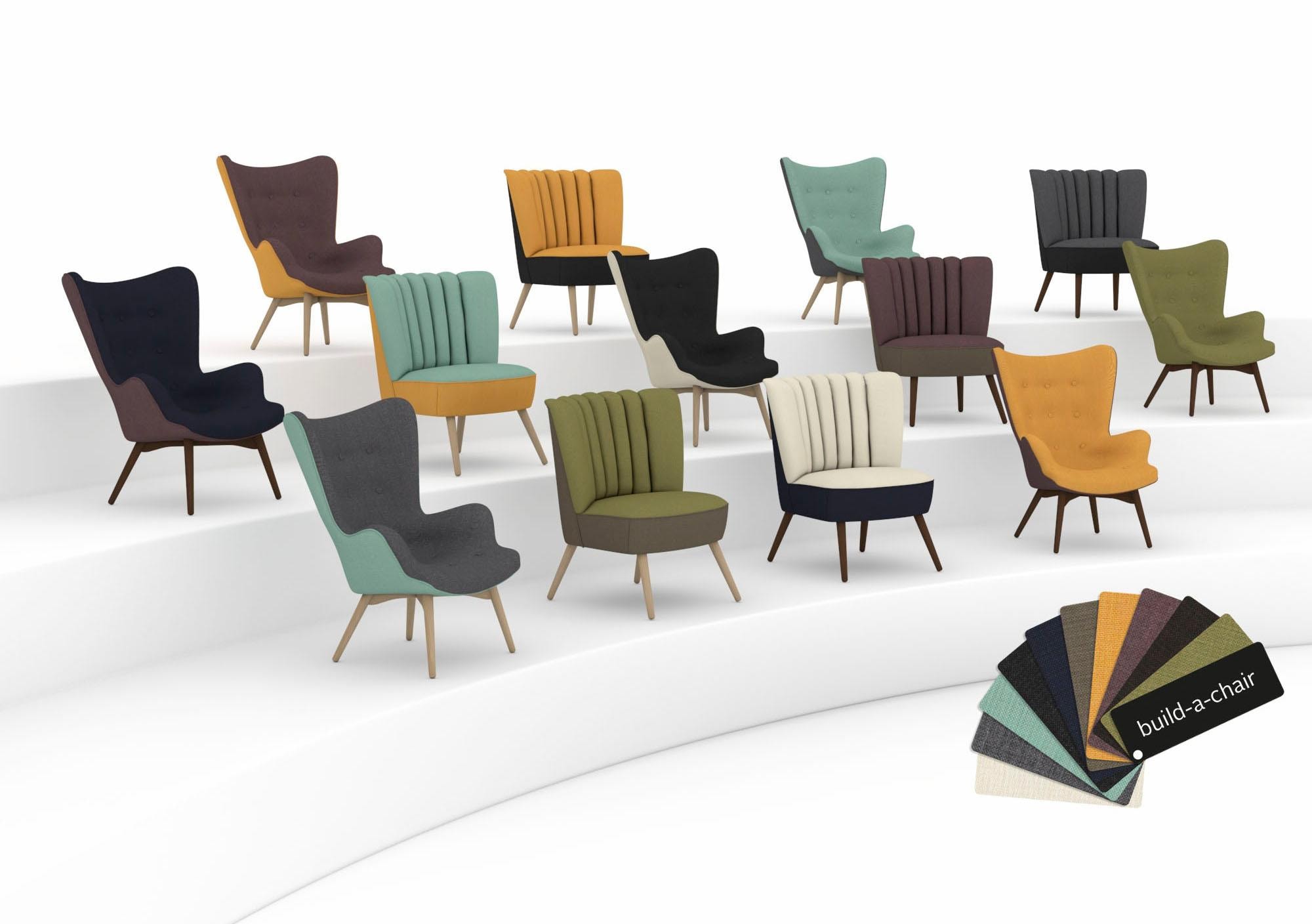 Max Winzer® Sessel »Aspen, Loungesessel«, im Retrolook, zum Selbstgestalten