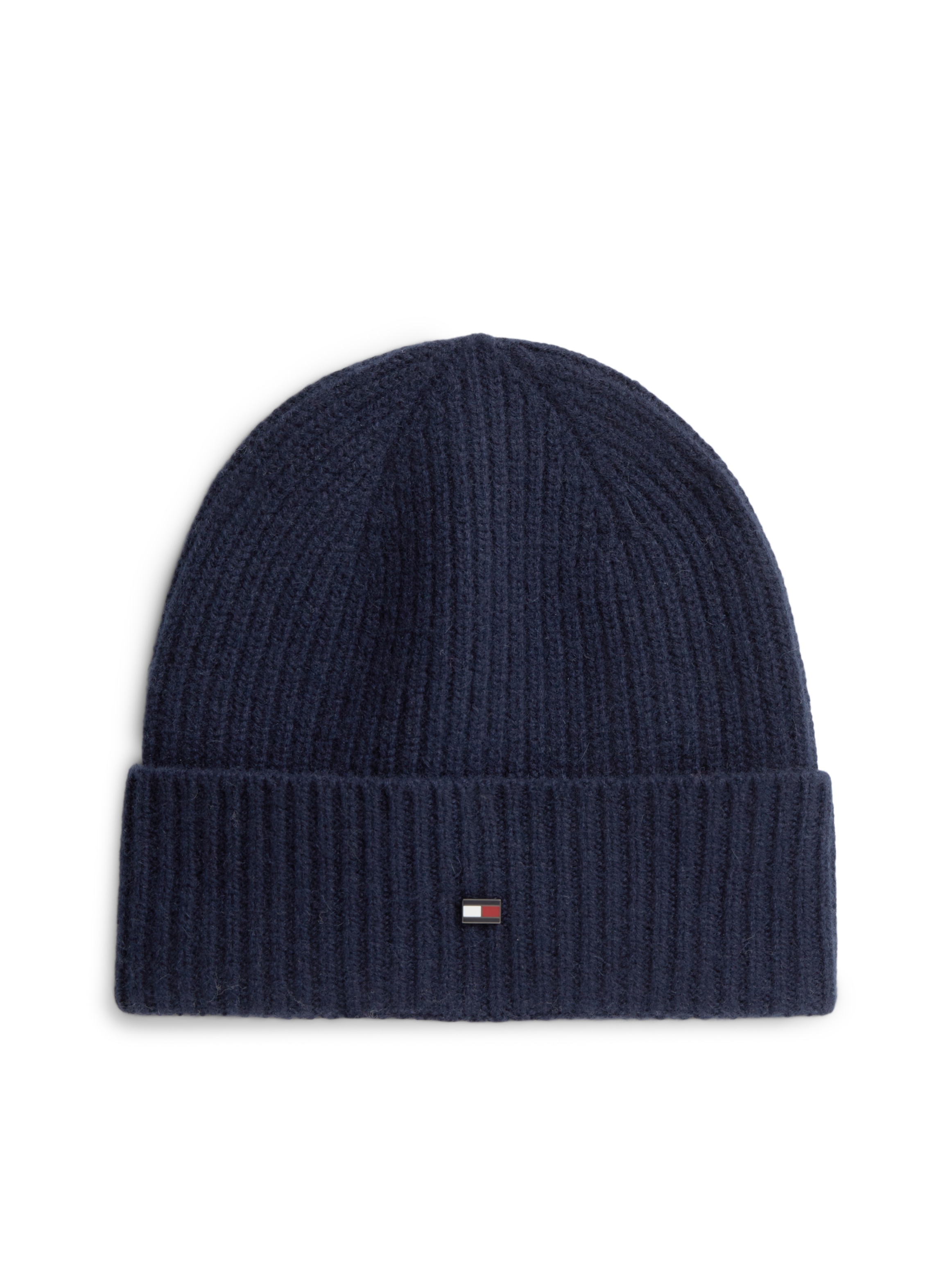 Tommy Hilfiger Bonnet tricoté »FLAG CASHMERE BEANIE« Taille unique avec logo de la marque