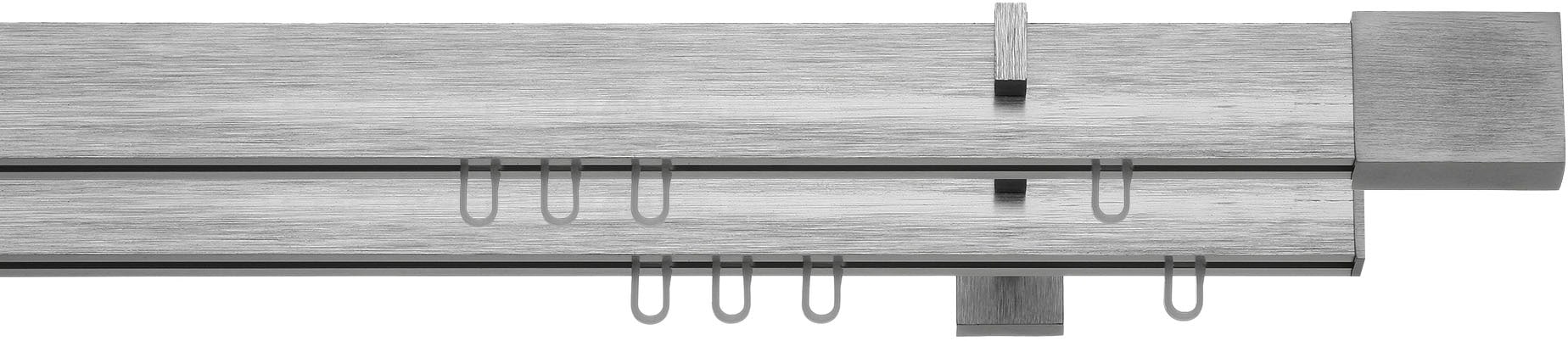 Image of indeko Gardinenstange "Inline" 2 läufig-läufig Fixmass Innenlauf Komplett-Set inkl. Gleitern und Montagematerial
