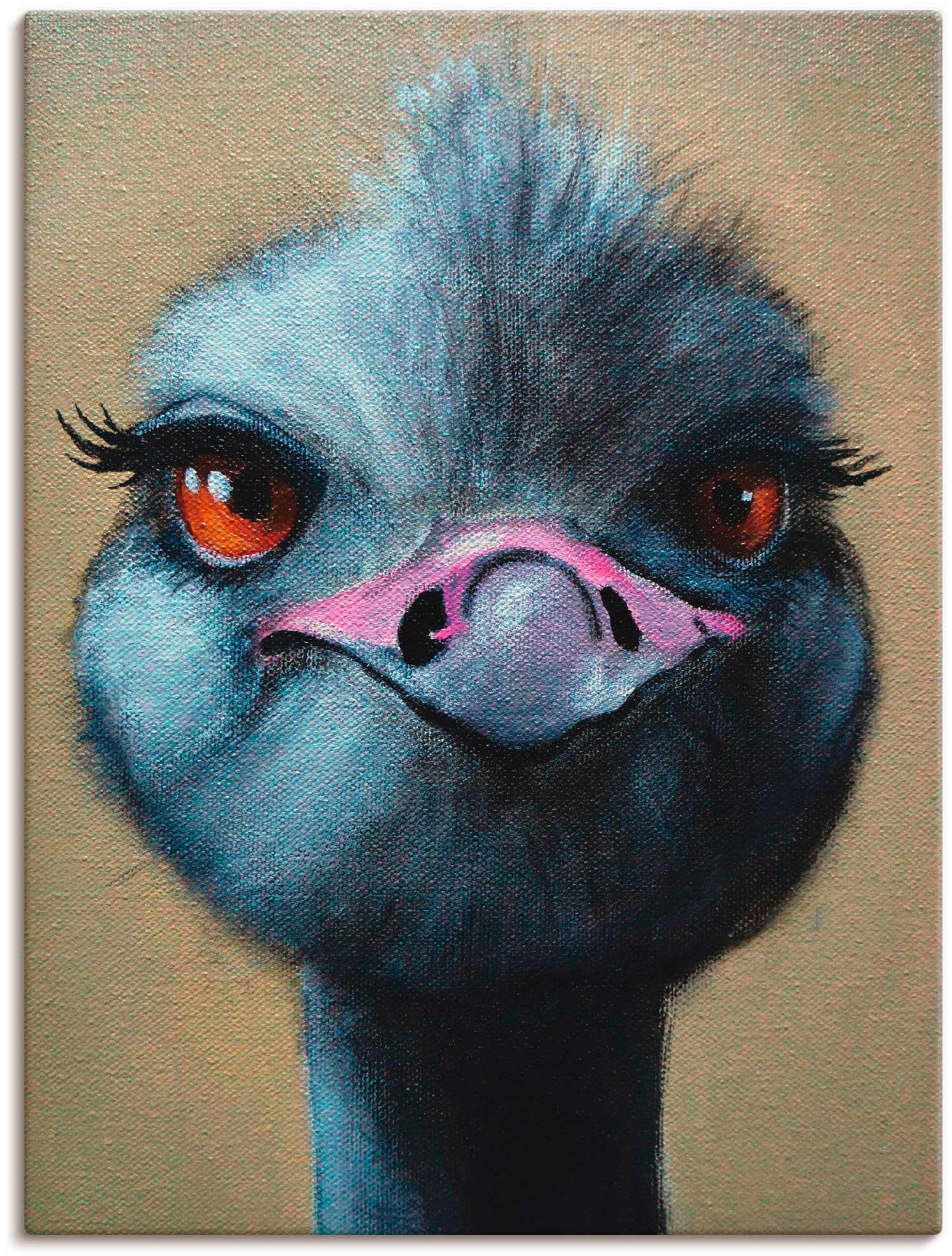 Image of Artland Wandbild »Das zwinkern lerne ich auch noch!«, Vögel, (1 St.), in vielen Grössen & Produktarten -Leinwandbild, Poster, Wandaufkleber / Wandtattoo auch für Badezimmer geeignet bei Ackermann Versand Schweiz