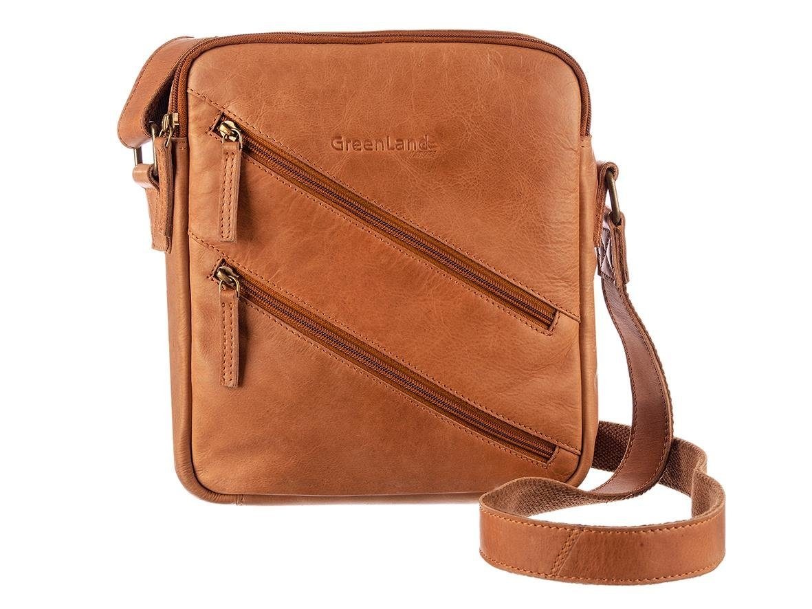 Image of GreenLand Nature Umhängetasche, aus Leder mit praktischem Reissverschluss-Rückfach bei Ackermann Versand Schweiz
