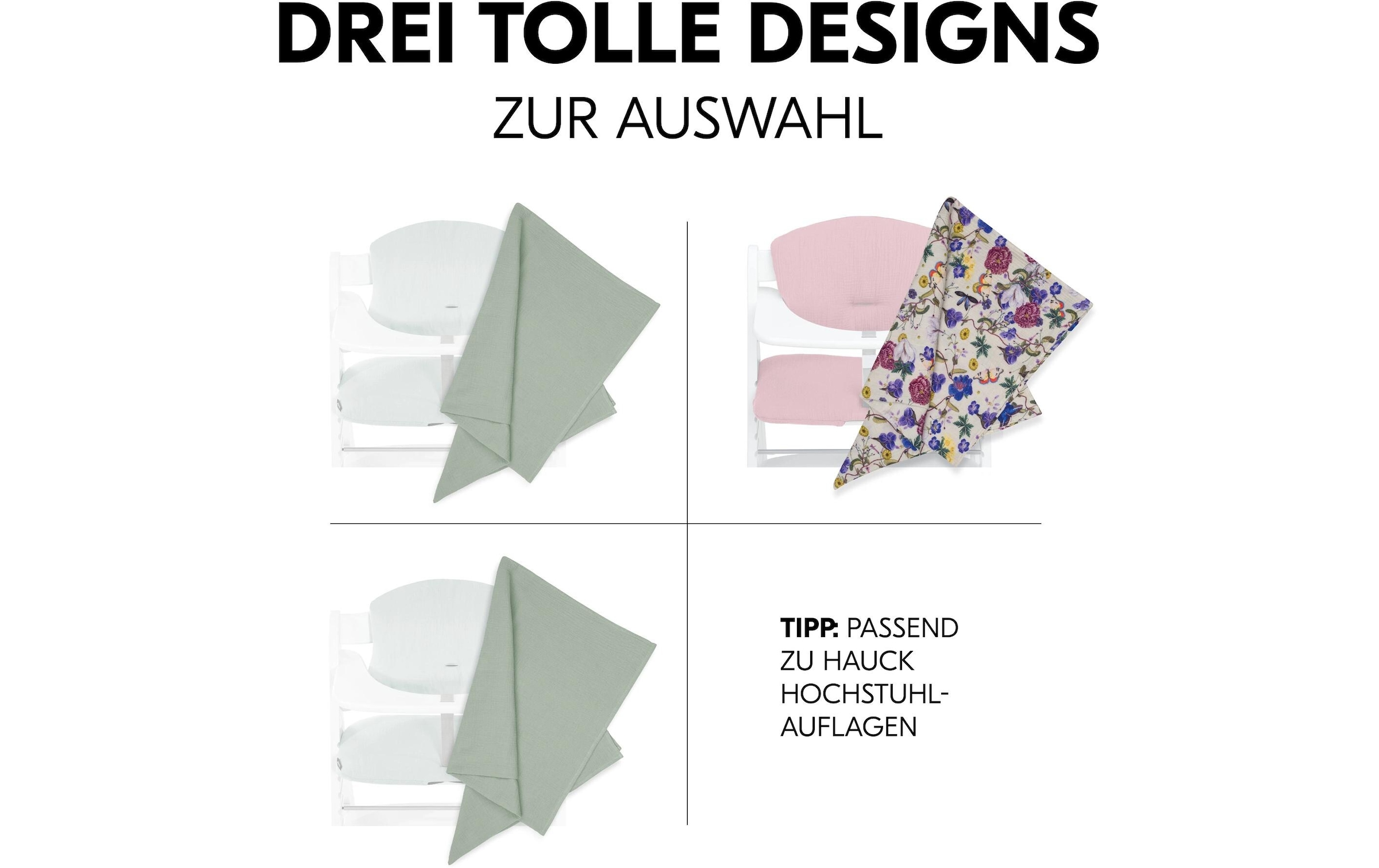 Hauck Doudou »Cuddle N Clean 3Set Sage-Beige-Floral« 3 tlg.